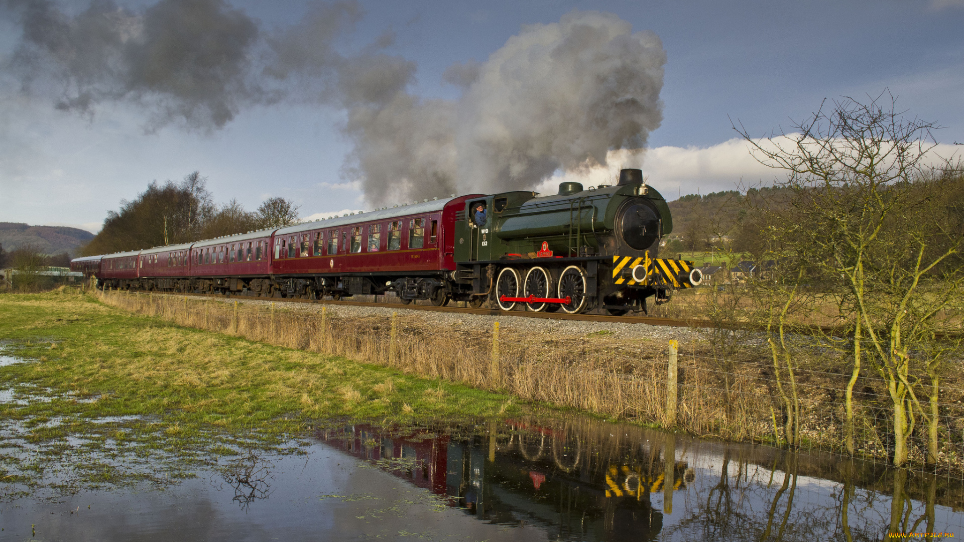 техника, паровозы, поезд, паровоз, рельсы, железная, дорога