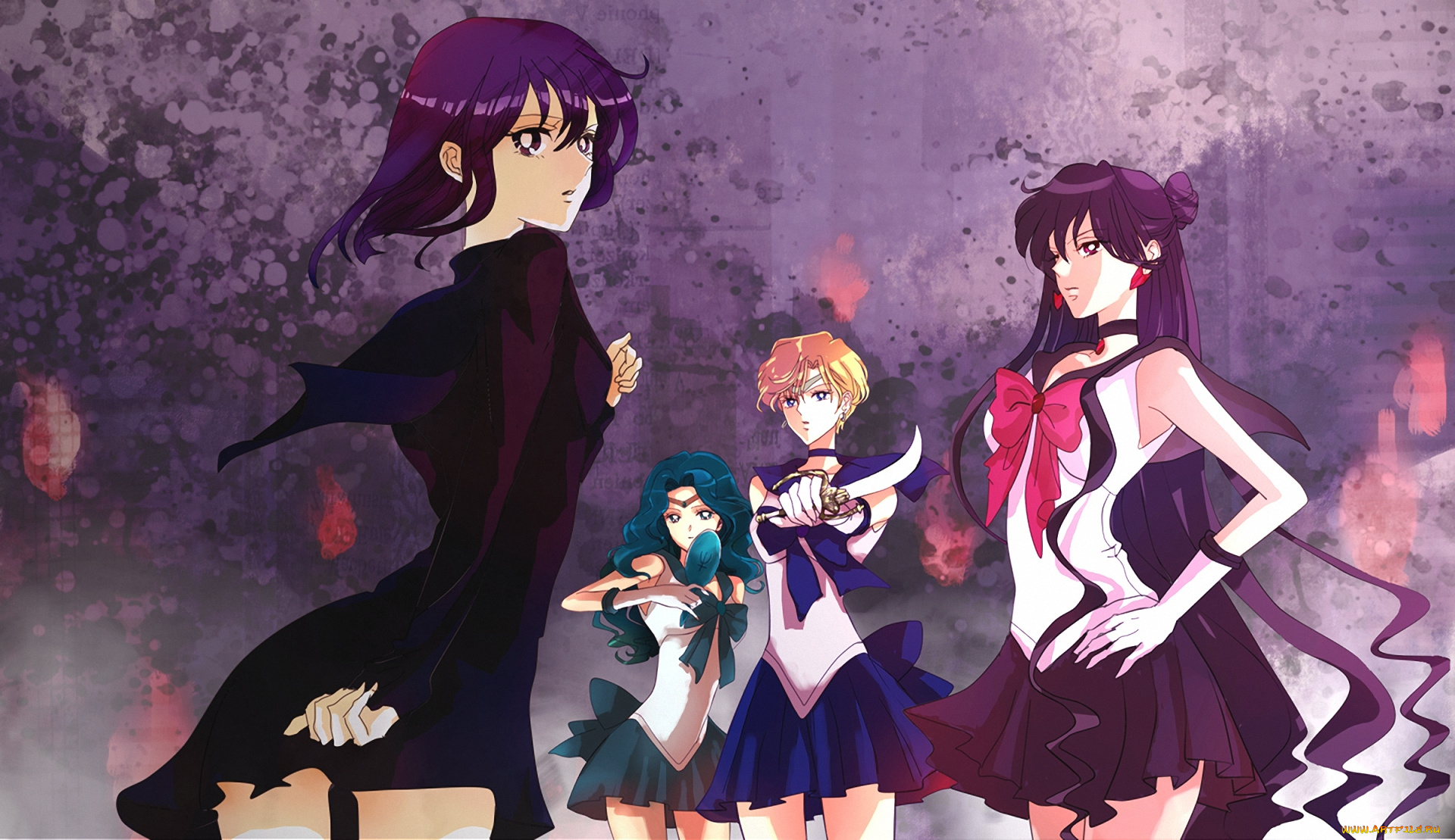 аниме, sailor, moon, pluton, neptun, saturn, uran