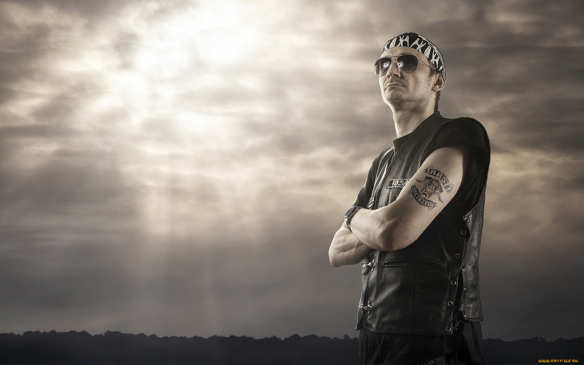 мужчины, -, unsort, очки, рокер, тату, жилет