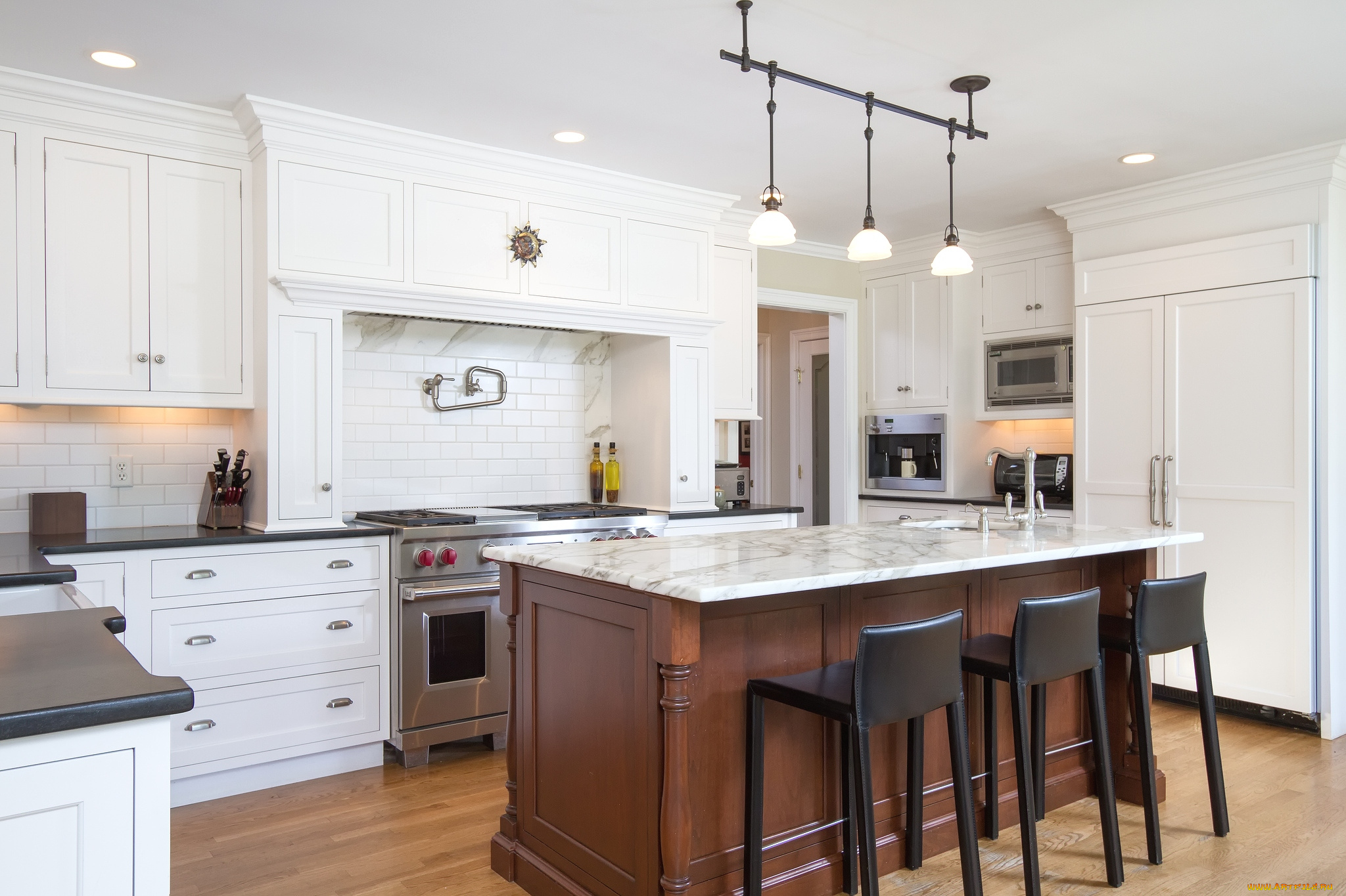 интерьер, кухня, стулья, стол