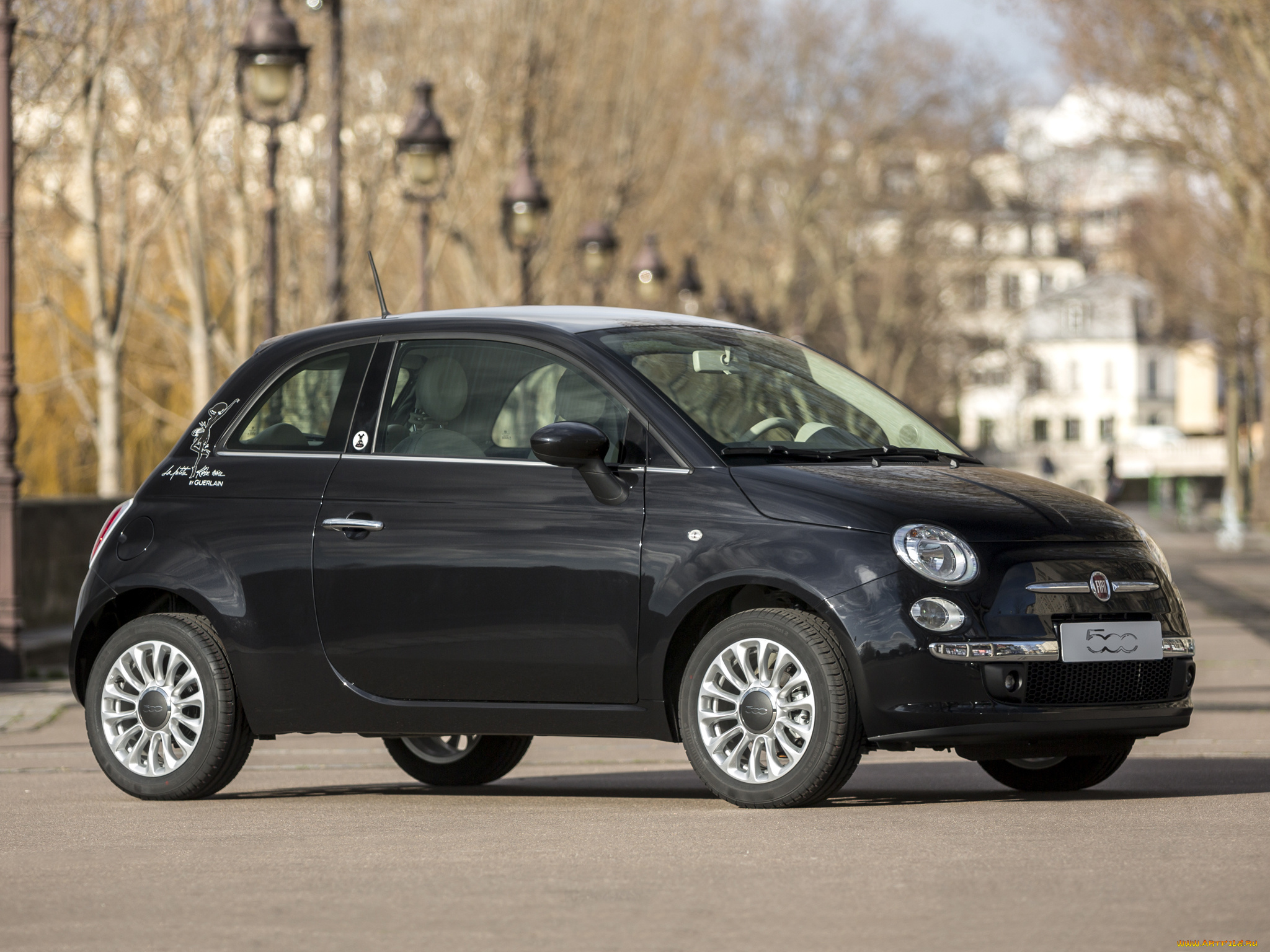 автомобили, fiat, 2014, guerlain, la, petite, robe, noire, 500, темный