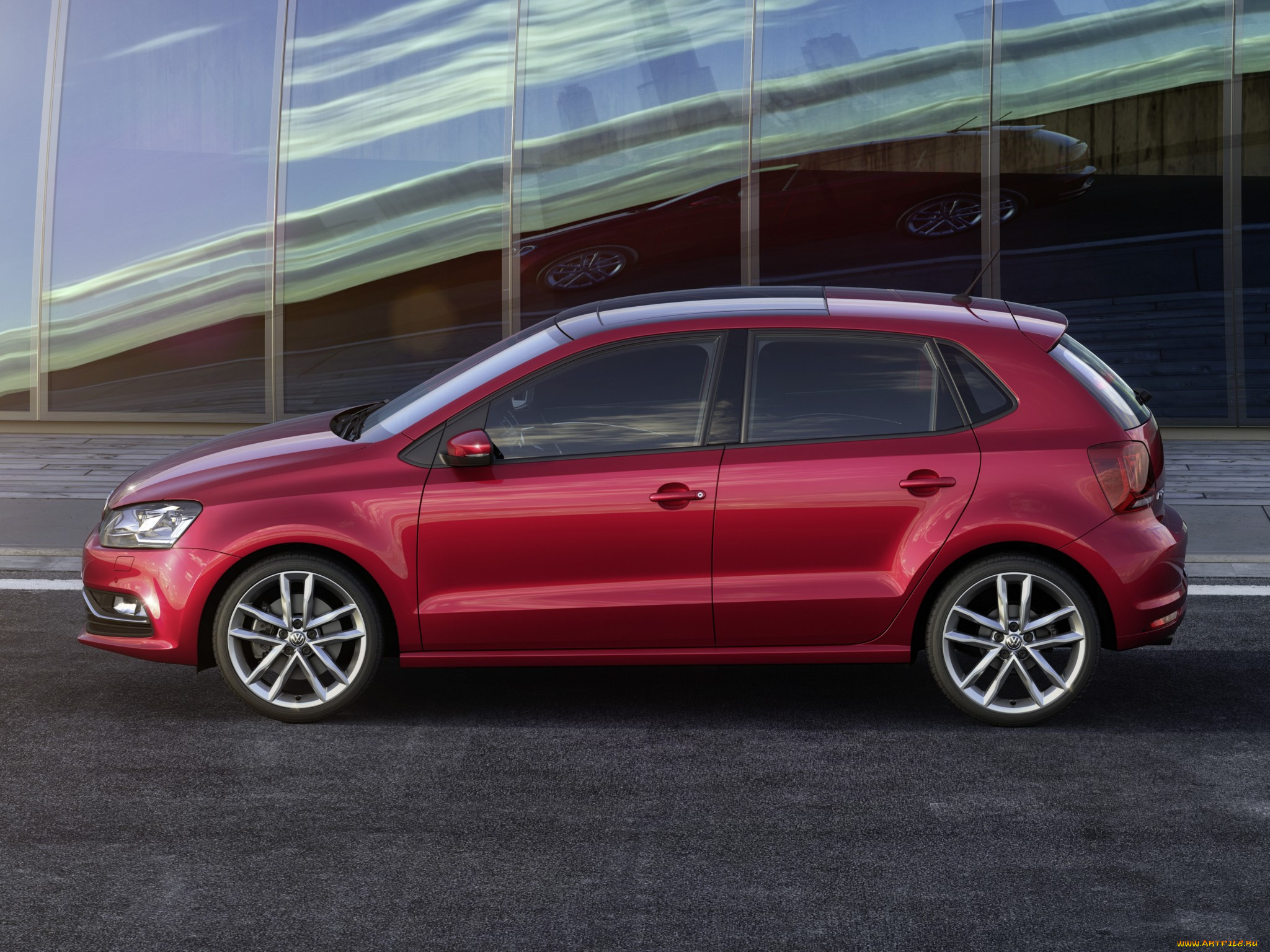 автомобили, volkswagen, polo, tsi, bluemotion, 5-door, typ, 6r, 2014, красный