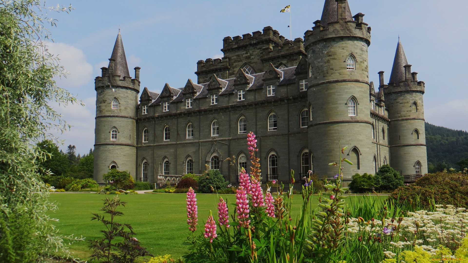 inveraray, castle, города, замок, инверари, , шотландия, , англия, стены, замок, башни