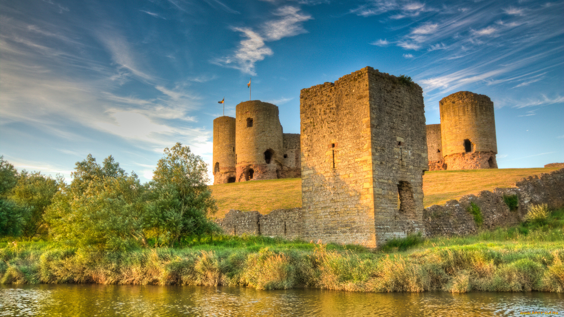 rhuddlan, castle, города, -, дворцы, , замки, , крепости, башни, стены, замок