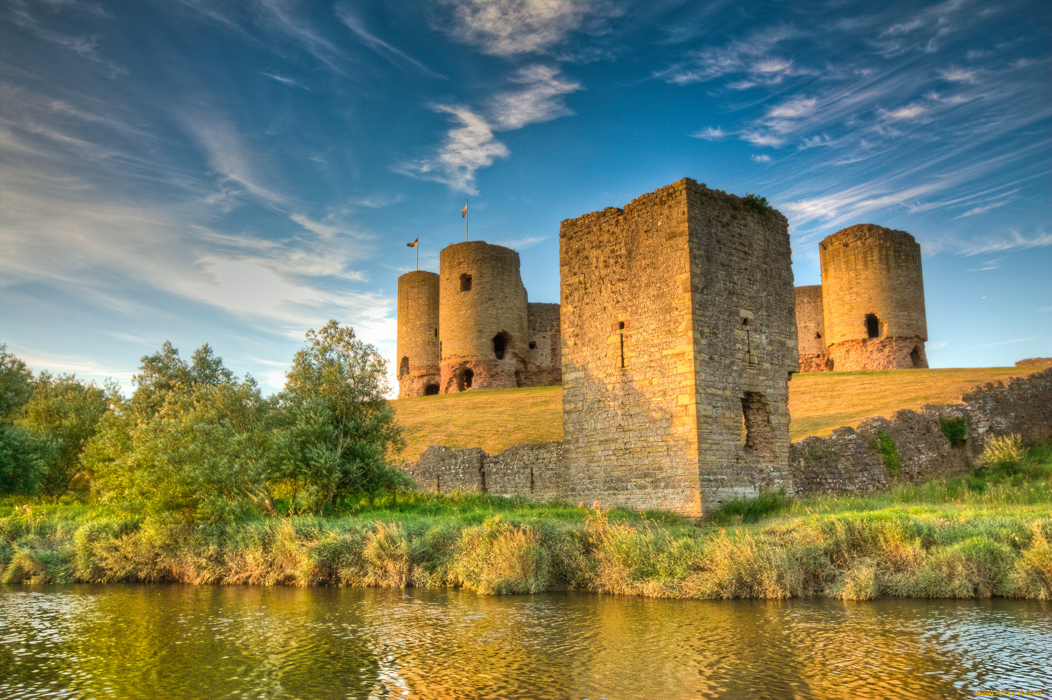 rhuddlan, castle, города, -, дворцы, , замки, , крепости, башни, стены, замок