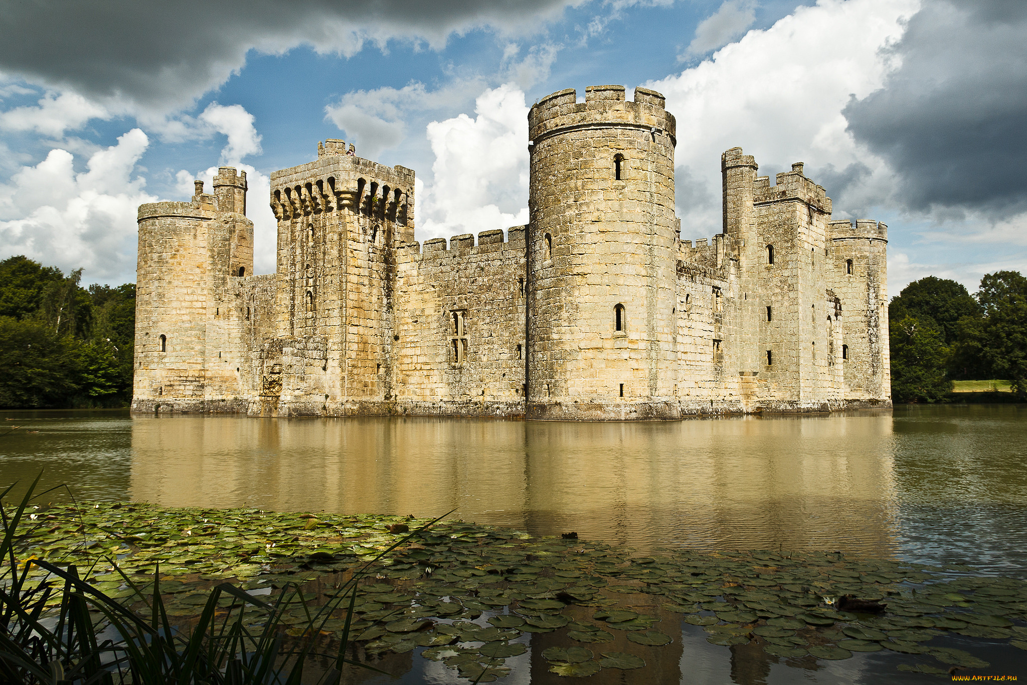 bodiam, castle, города, -, дворцы, , замки, , крепости, стены, башни, замок