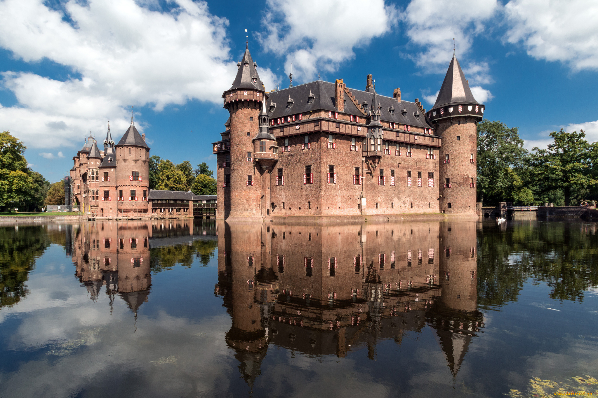 castle, de, haar, in, the, netherlands, города, замки, нидерландов, башни, стены, замок