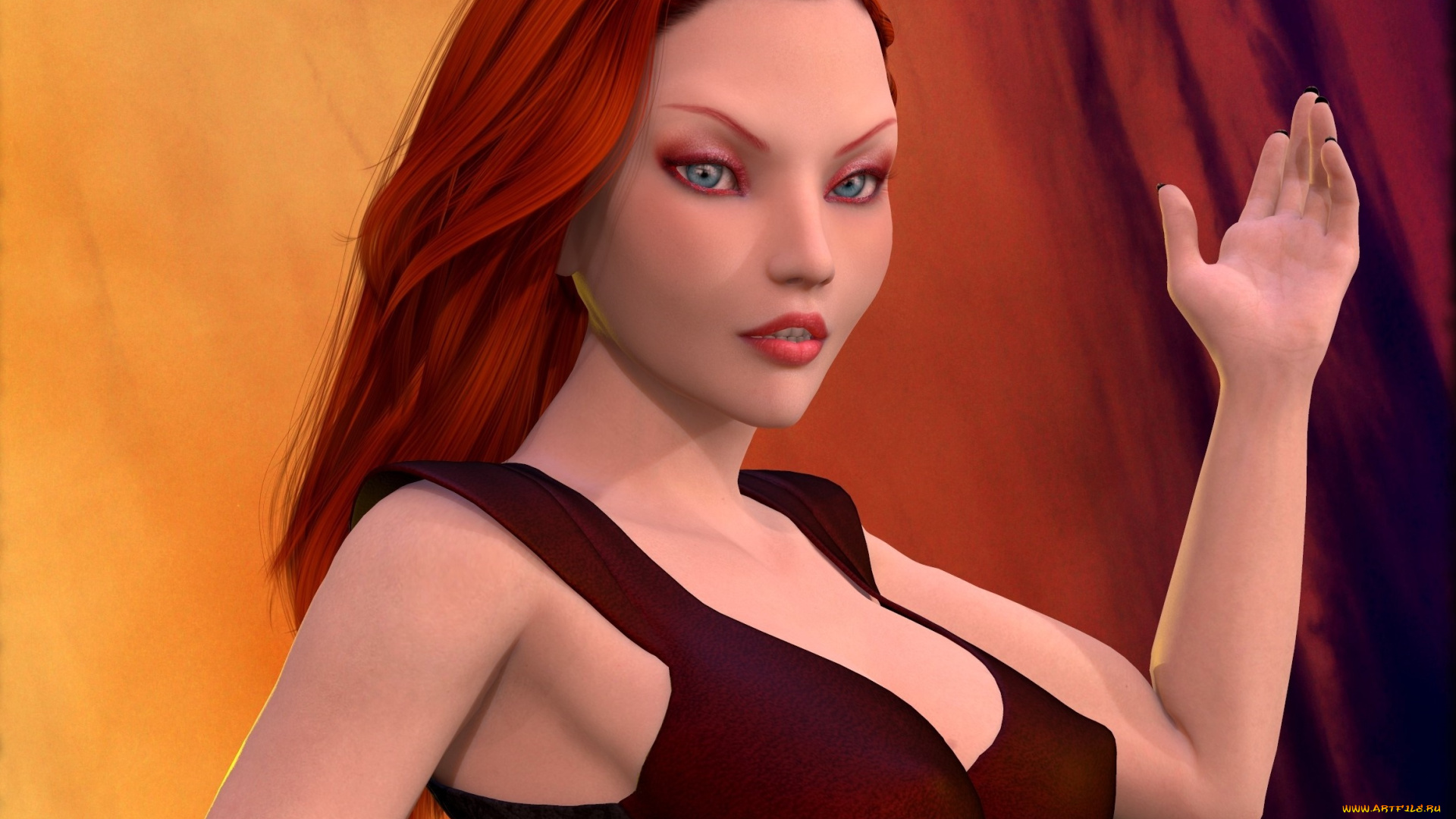 3д, графика, люди, , people, девушка, взгляд, фон