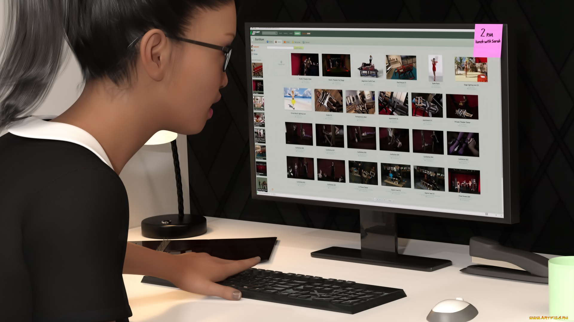 3д, графика, люди, , people, взгляд, девушка, фон