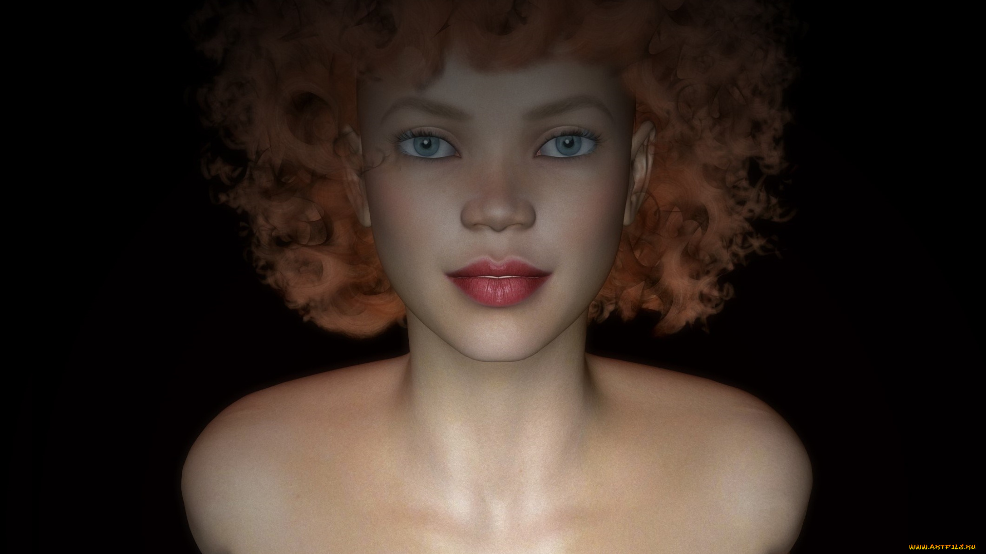 3д, графика, портрет, , portraits, взгляд, девушка, фон