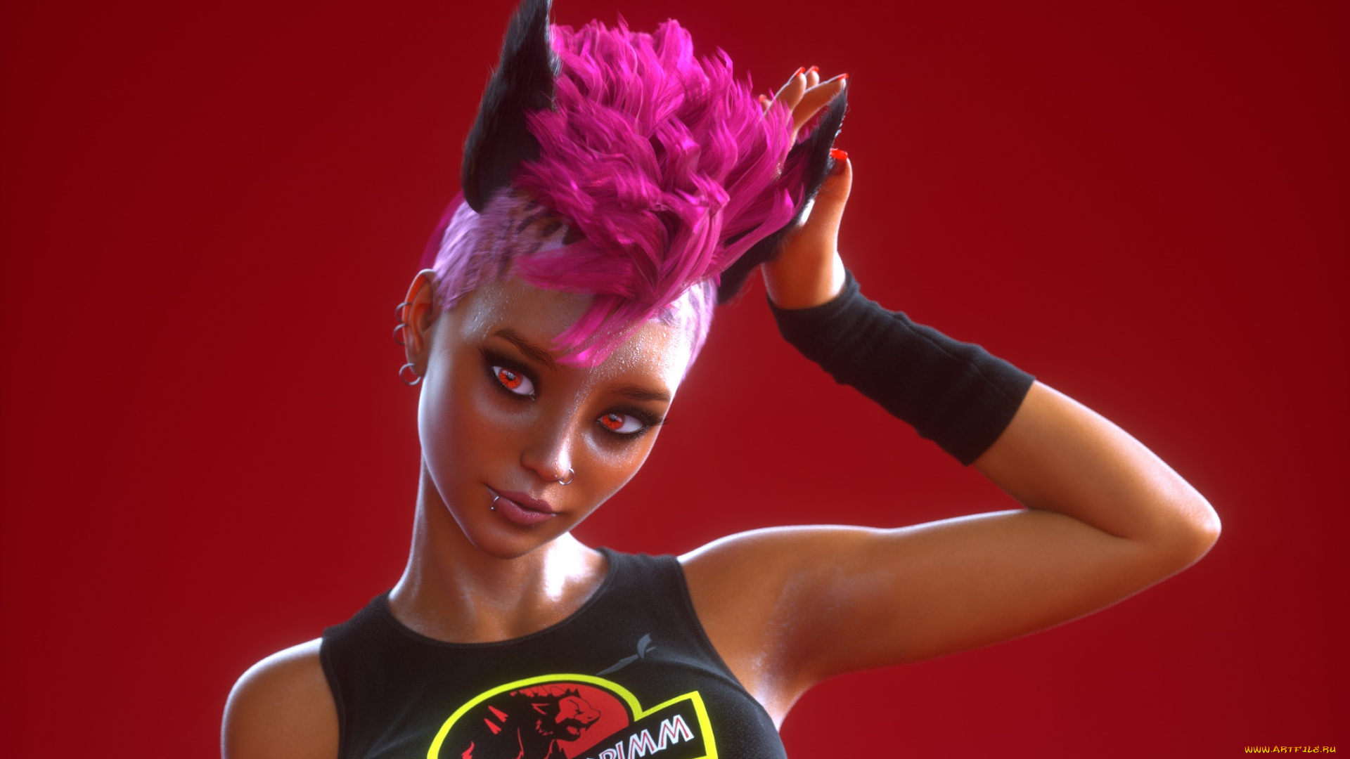 3д, графика, существа, , creatures, фон, взгляд, девушка