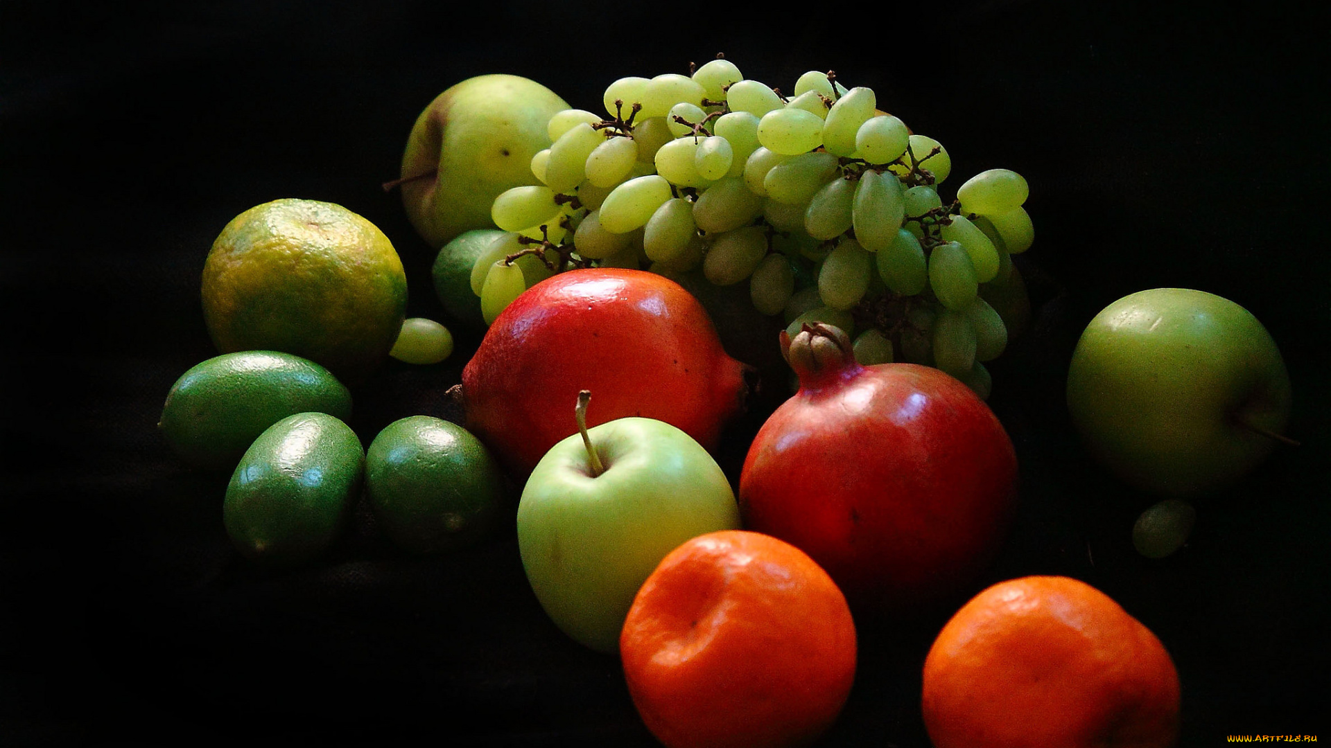 еда, фрукты, и, овощи, вместе, плоды