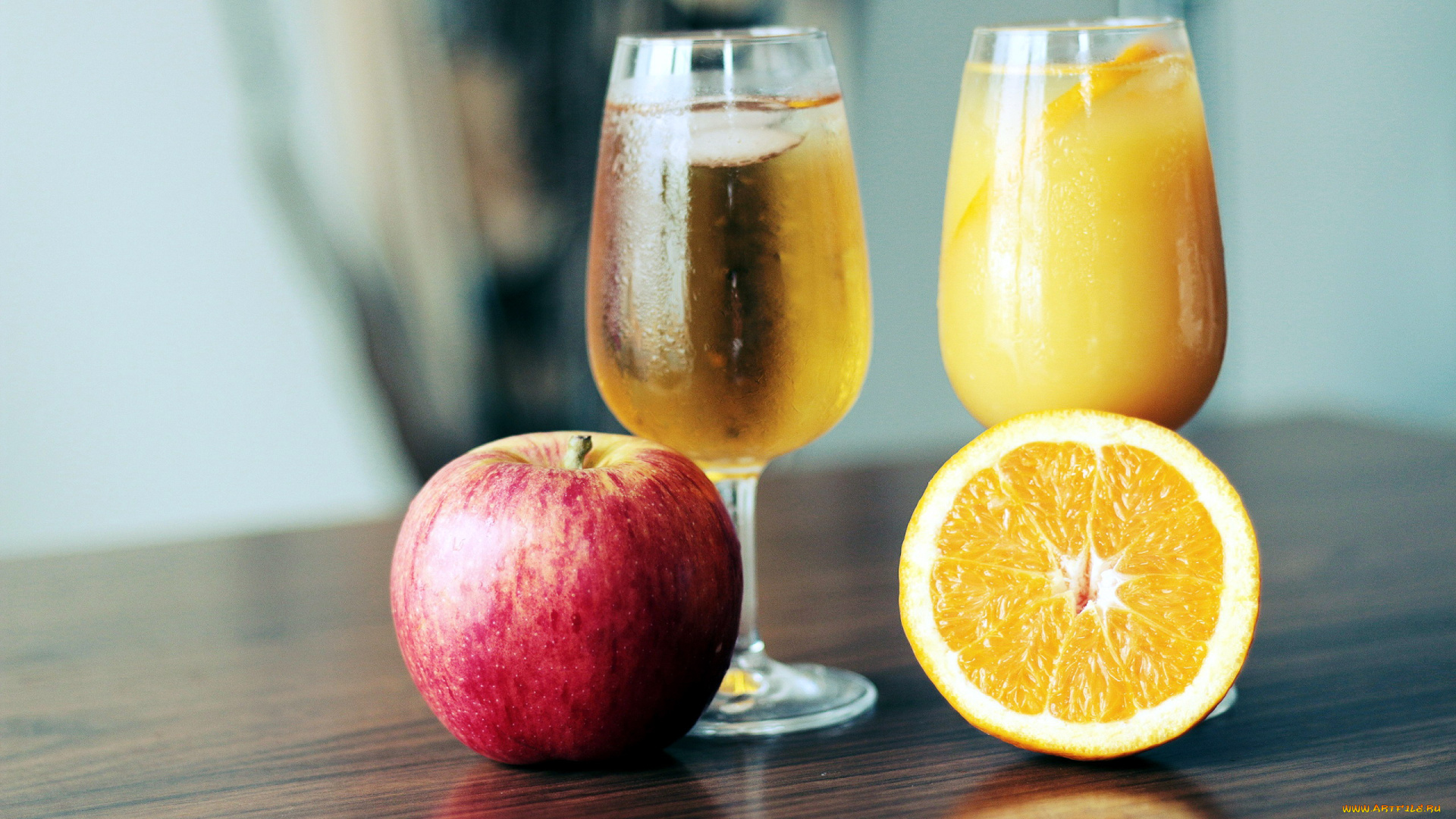 еда, напитки, , сок, яблоко, апельсин, бокалы