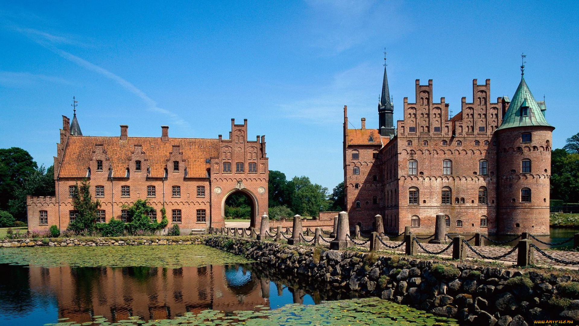 egeskov, castle, города, замки, дании, egeskov, castle