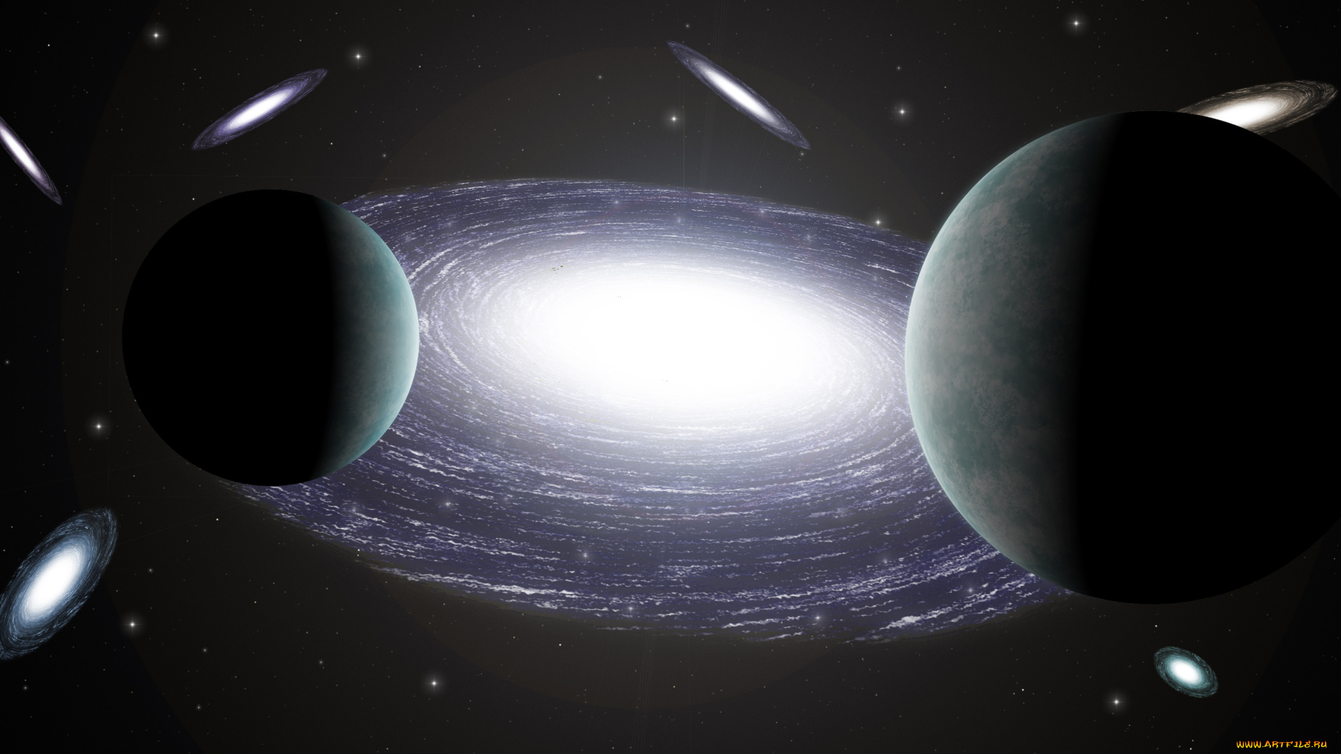 космос, арт, планеты, звезды, вселенная