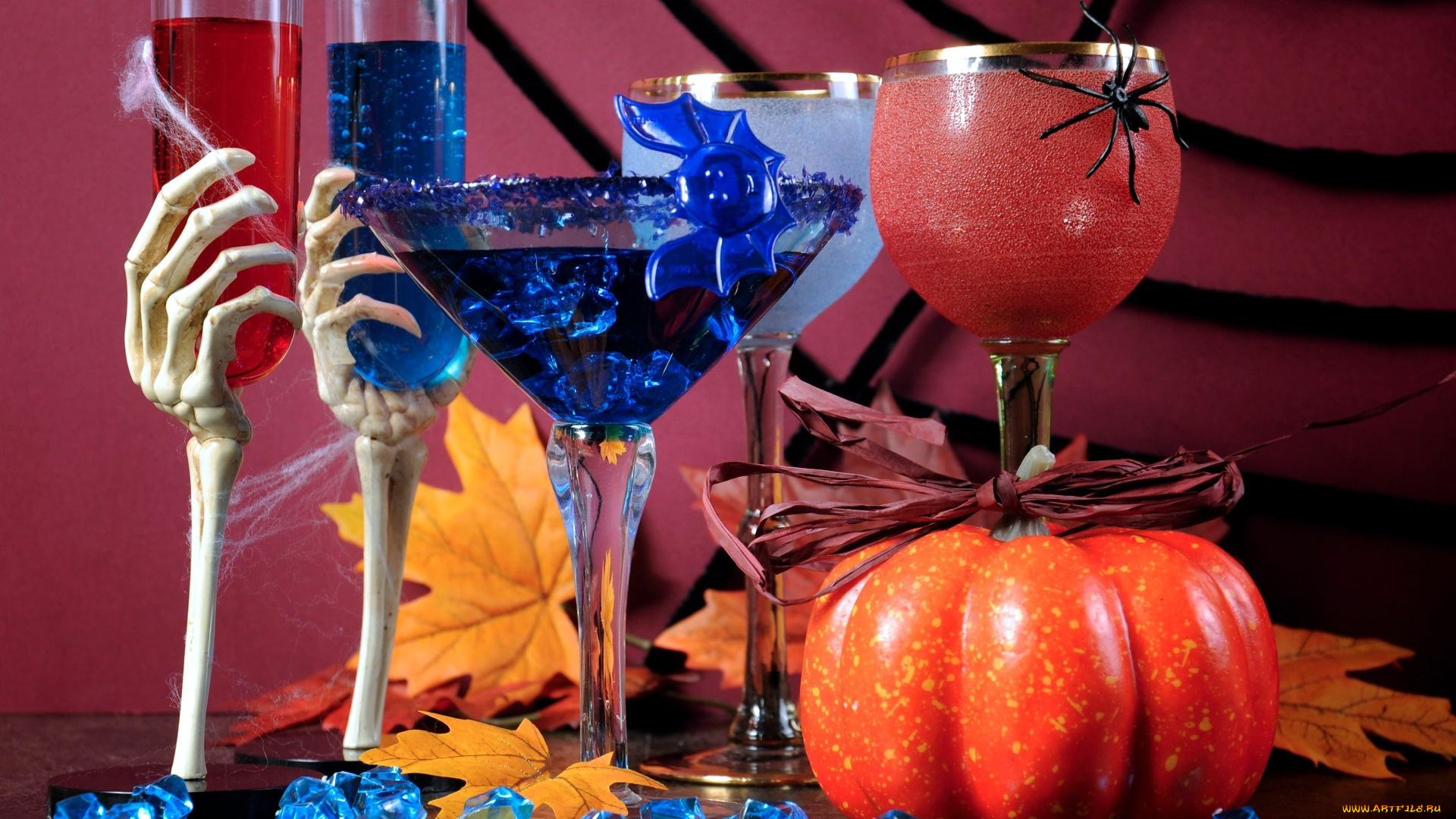 праздничные, хэллоуин, коктейли, тыква, бокалы