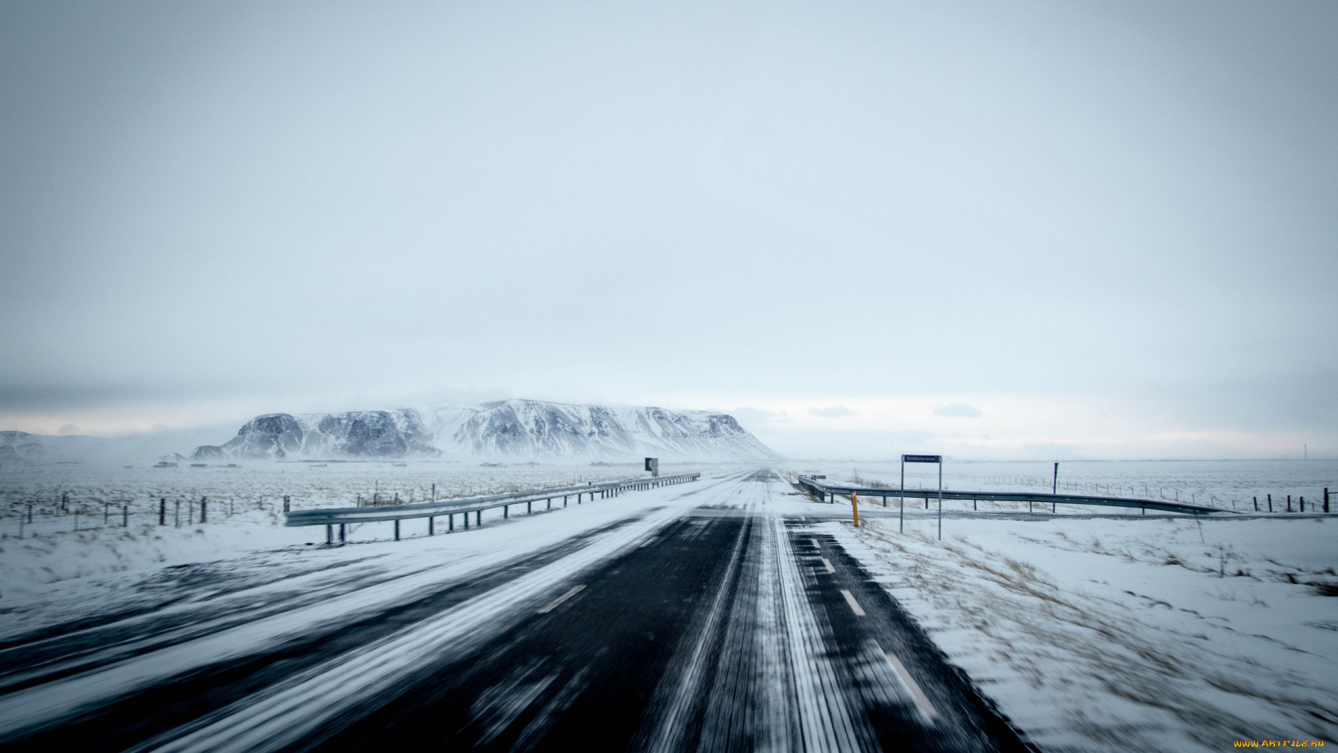 природа, дороги, снег, зима, шоссе