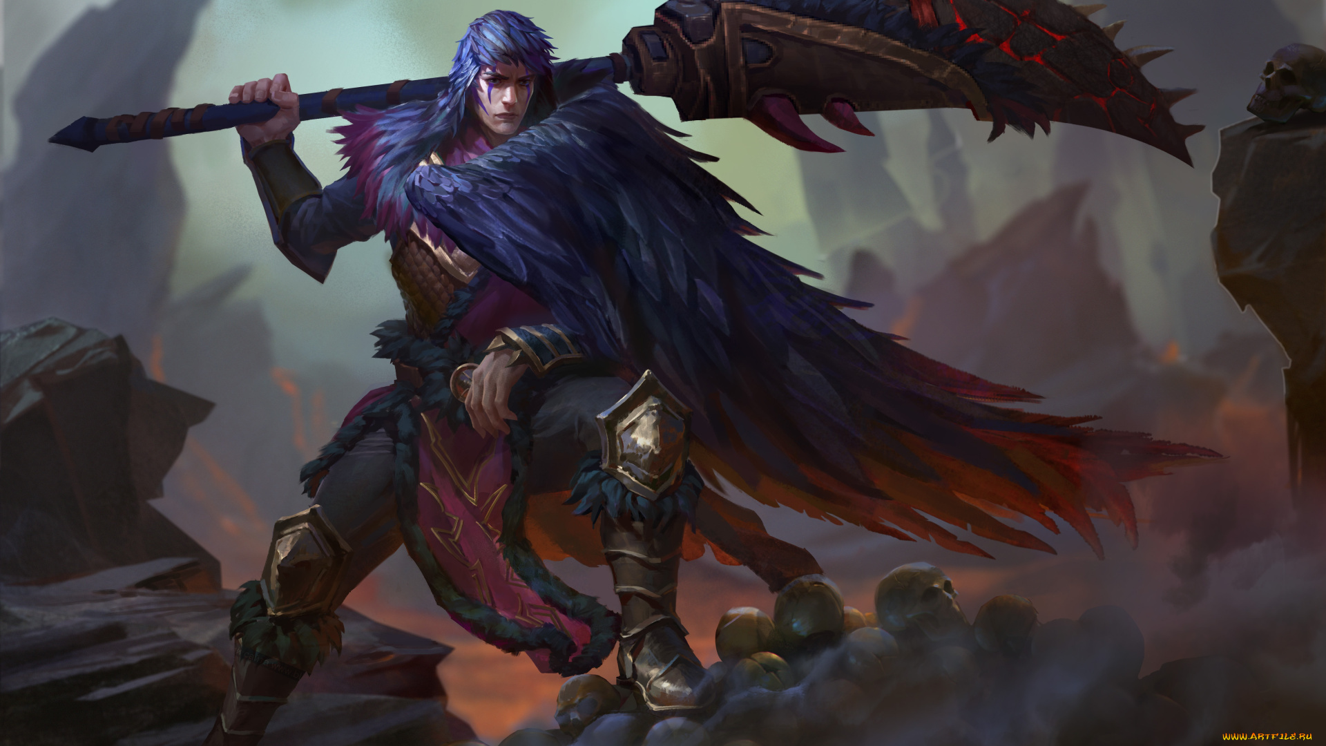 видео, игры, heroes, of, newerth, hon, nomad, art, bloodstorm, мужчина, воин, heroes, of, newerth