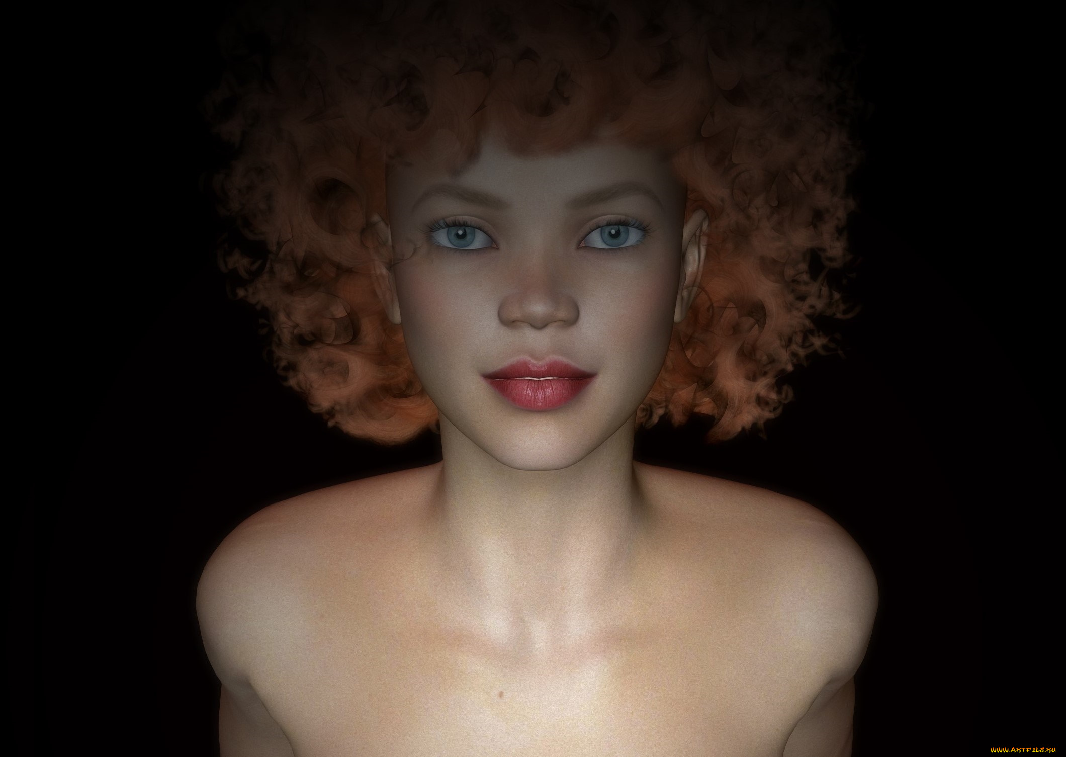 3д, графика, портрет, , portraits, взгляд, девушка, фон