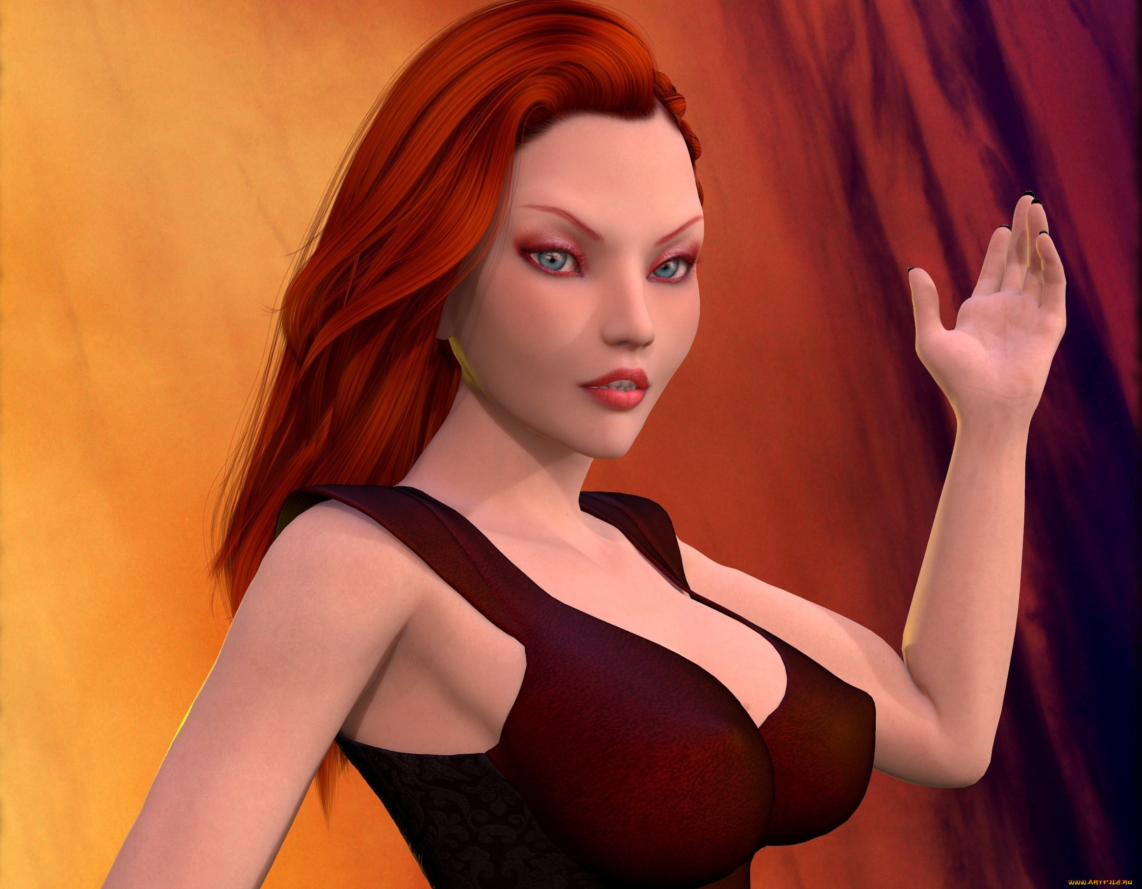 3д, графика, люди, , people, девушка, взгляд, фон