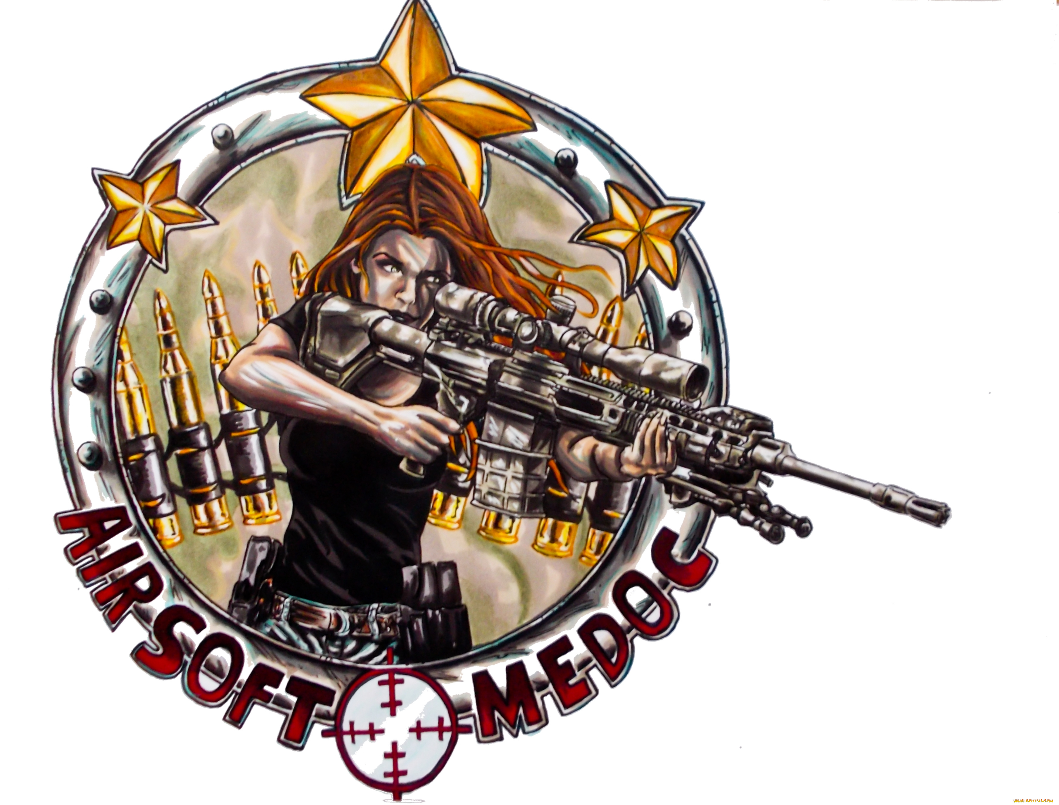 рисованное, комиксы, винтолвка, взгляд, фон, девушка