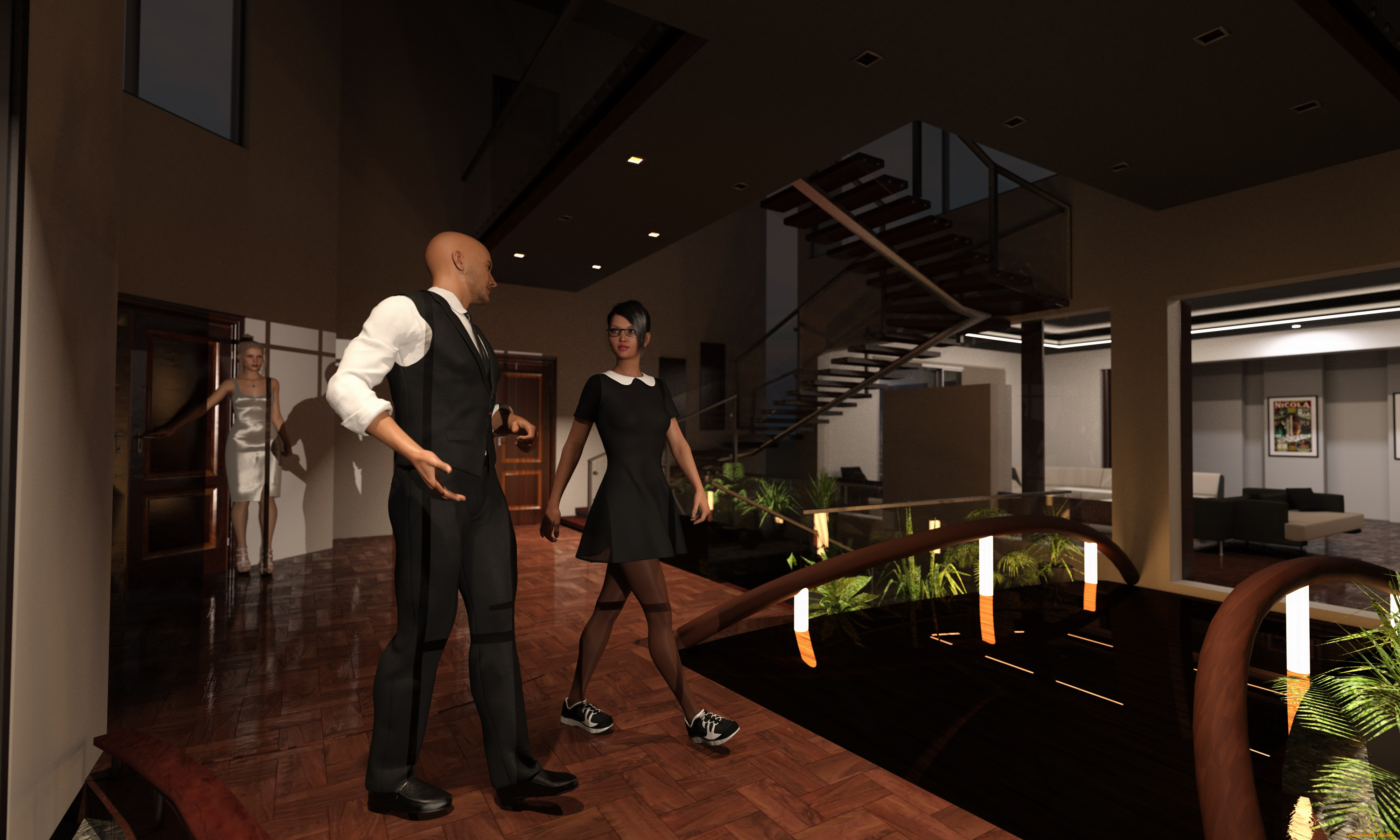 3д, графика, люди, , people, фон, взгляд, девушка