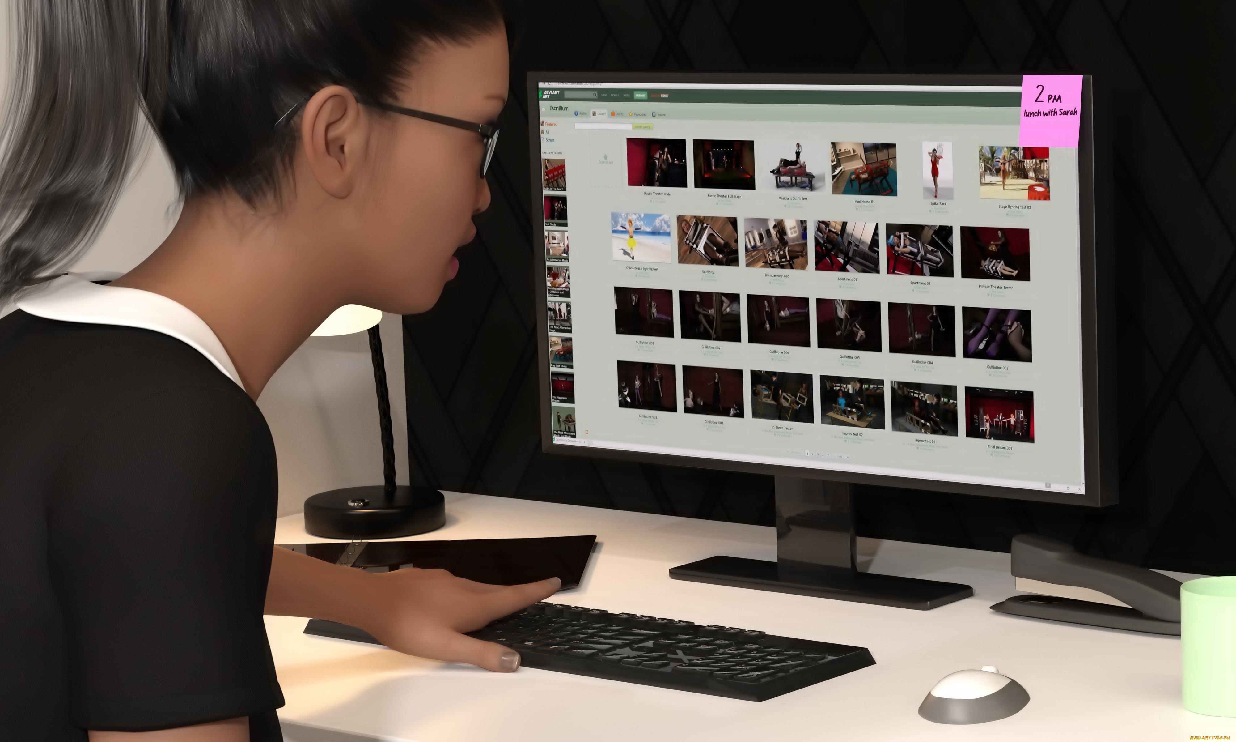 3д, графика, люди, , people, взгляд, девушка, фон