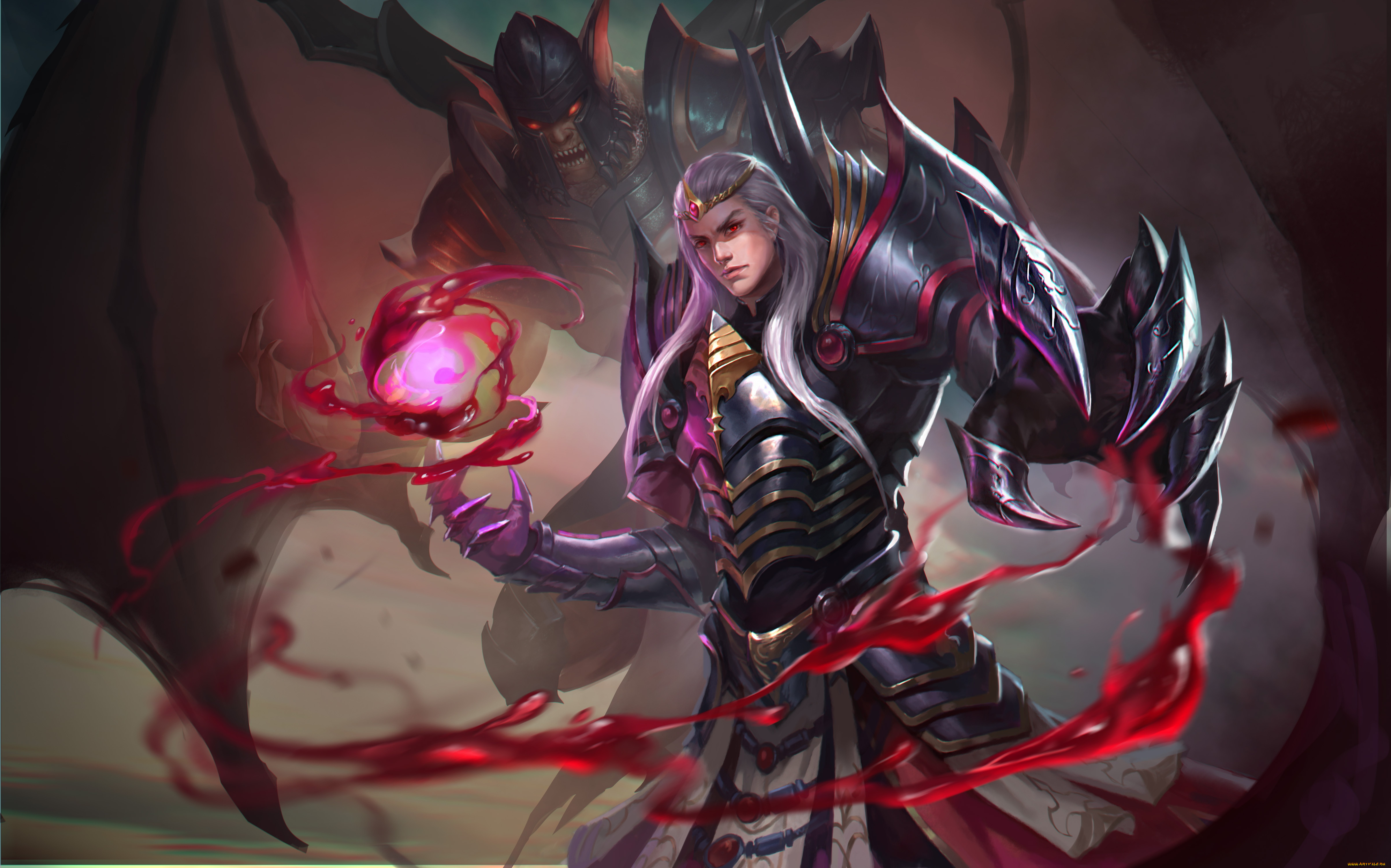 видео, игры, heroes, of, newerth, вампир, dampeer, магия, крылья, heroes, of, newerth, кровь, монстр, cannibal