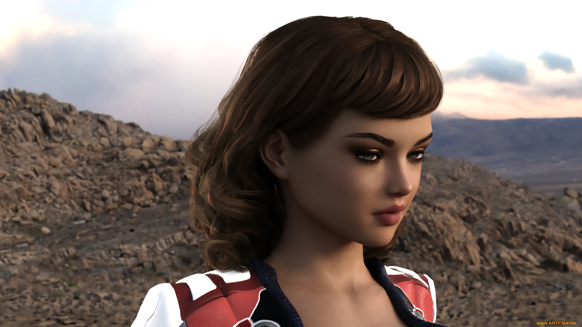 3д, графика, портрет, , portraits, фон, взгляд, девушка