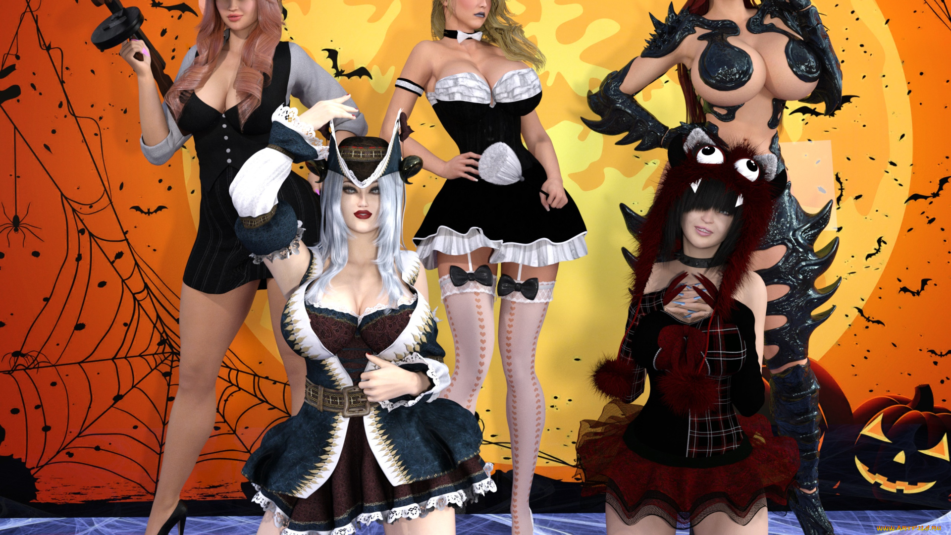 3д, графика, праздники, , holidays, взгляд, девушки, фон