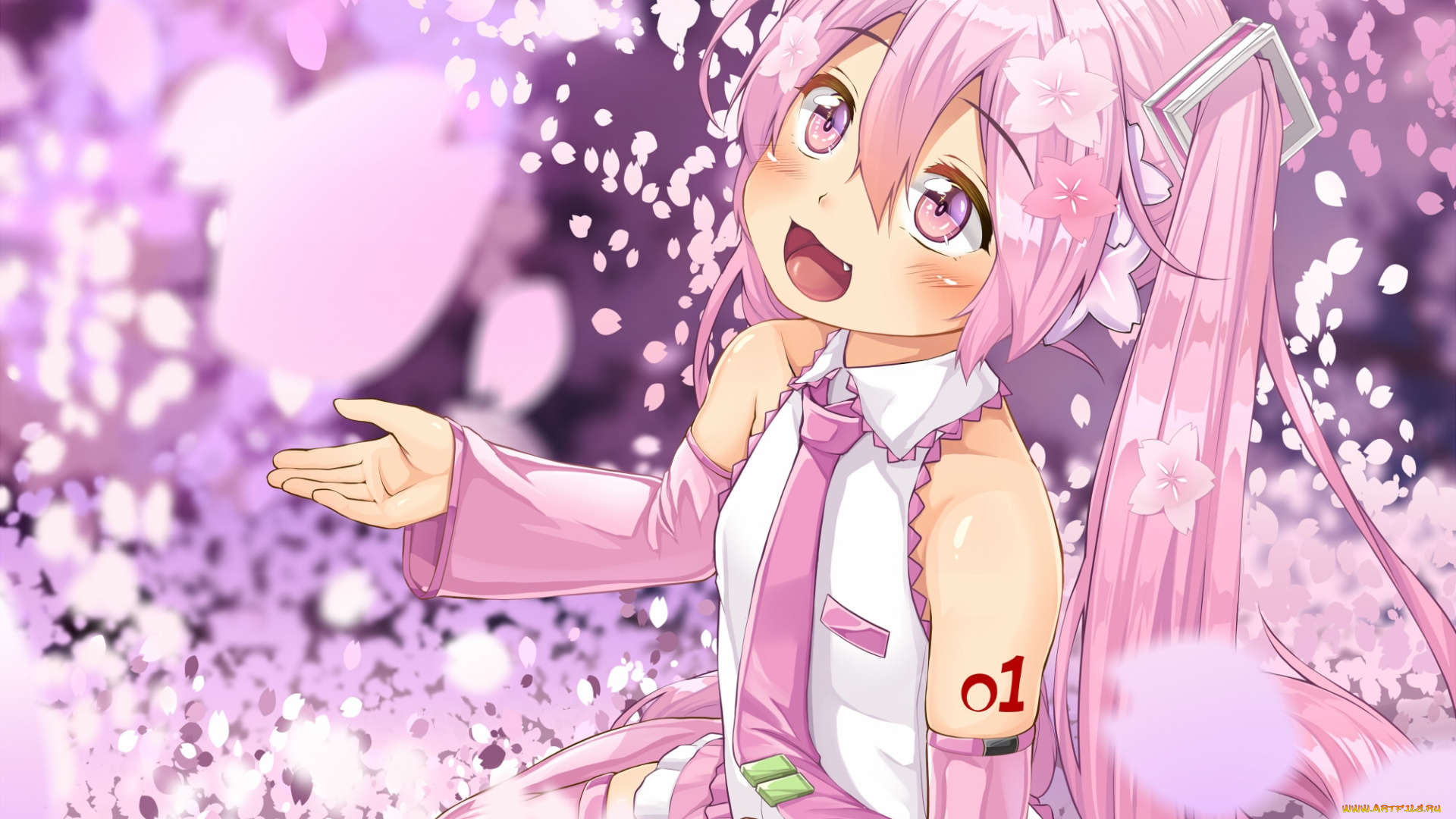 аниме, vocaloid, sakura, miku, hatsune