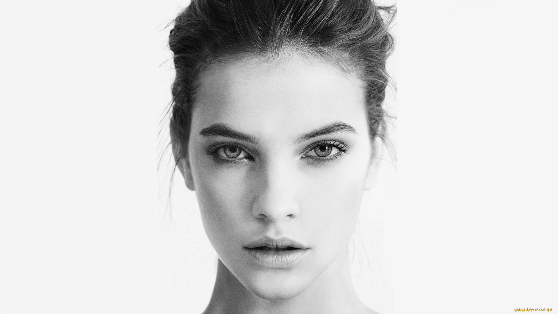 девушки, barbara, palvin, лицо, черно-белая, модель