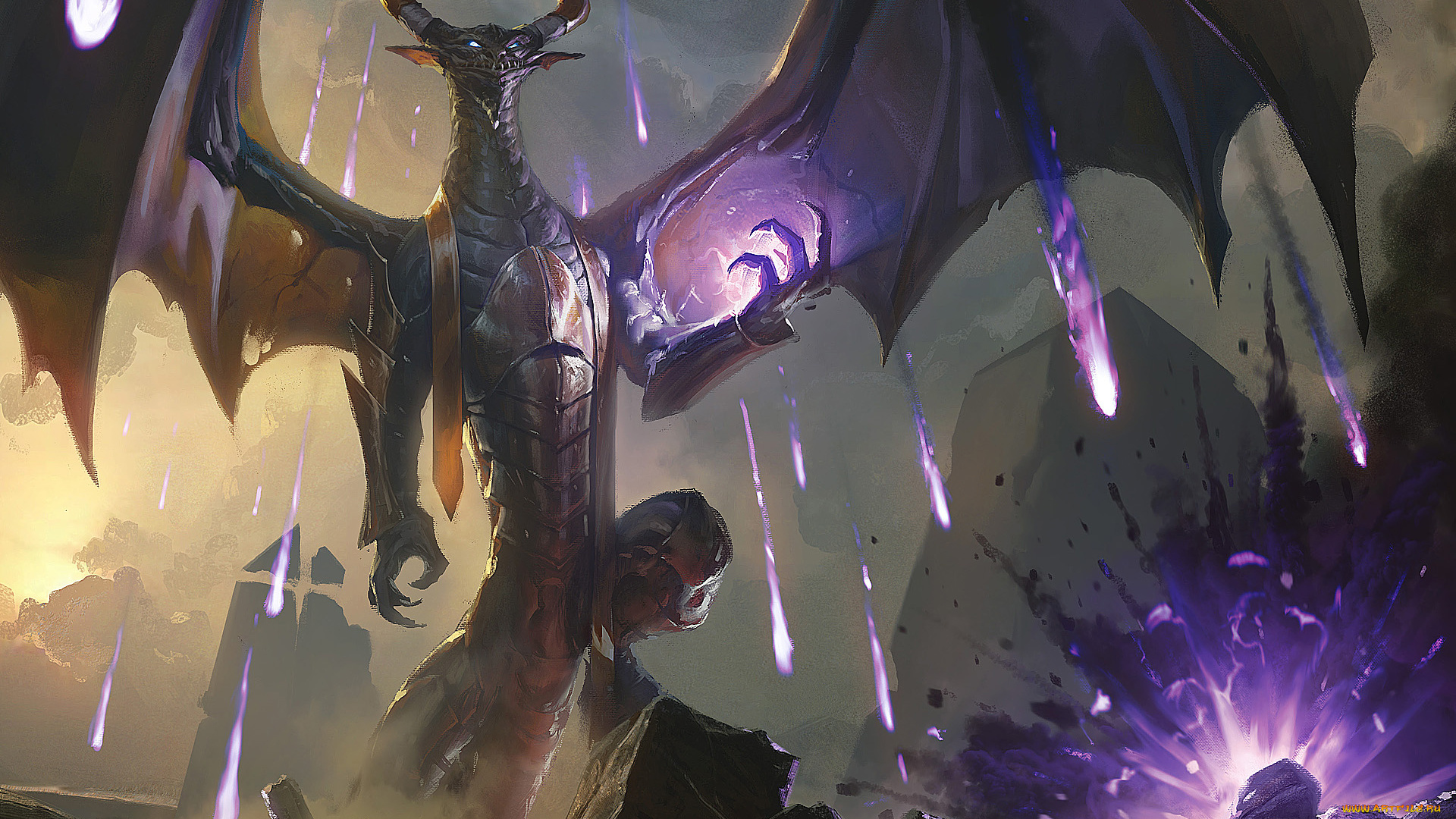 фэнтези, драконы, фон, дракон