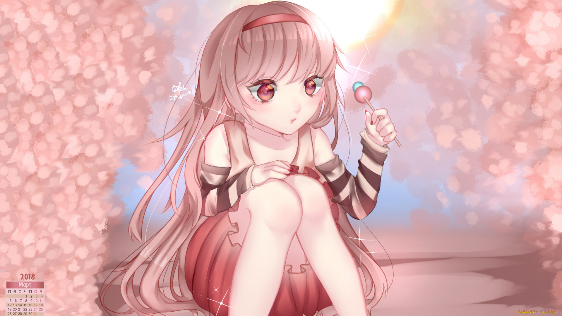 календари, аниме, девочка, 2018, взгляд