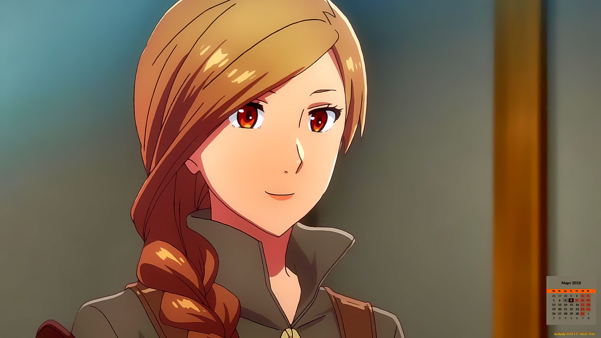 календари, аниме, взгляд, девушка, 2018, лицо