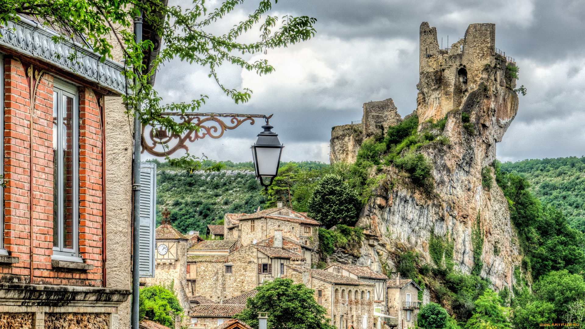 penne, castle, города, замки, франции, замок, горы