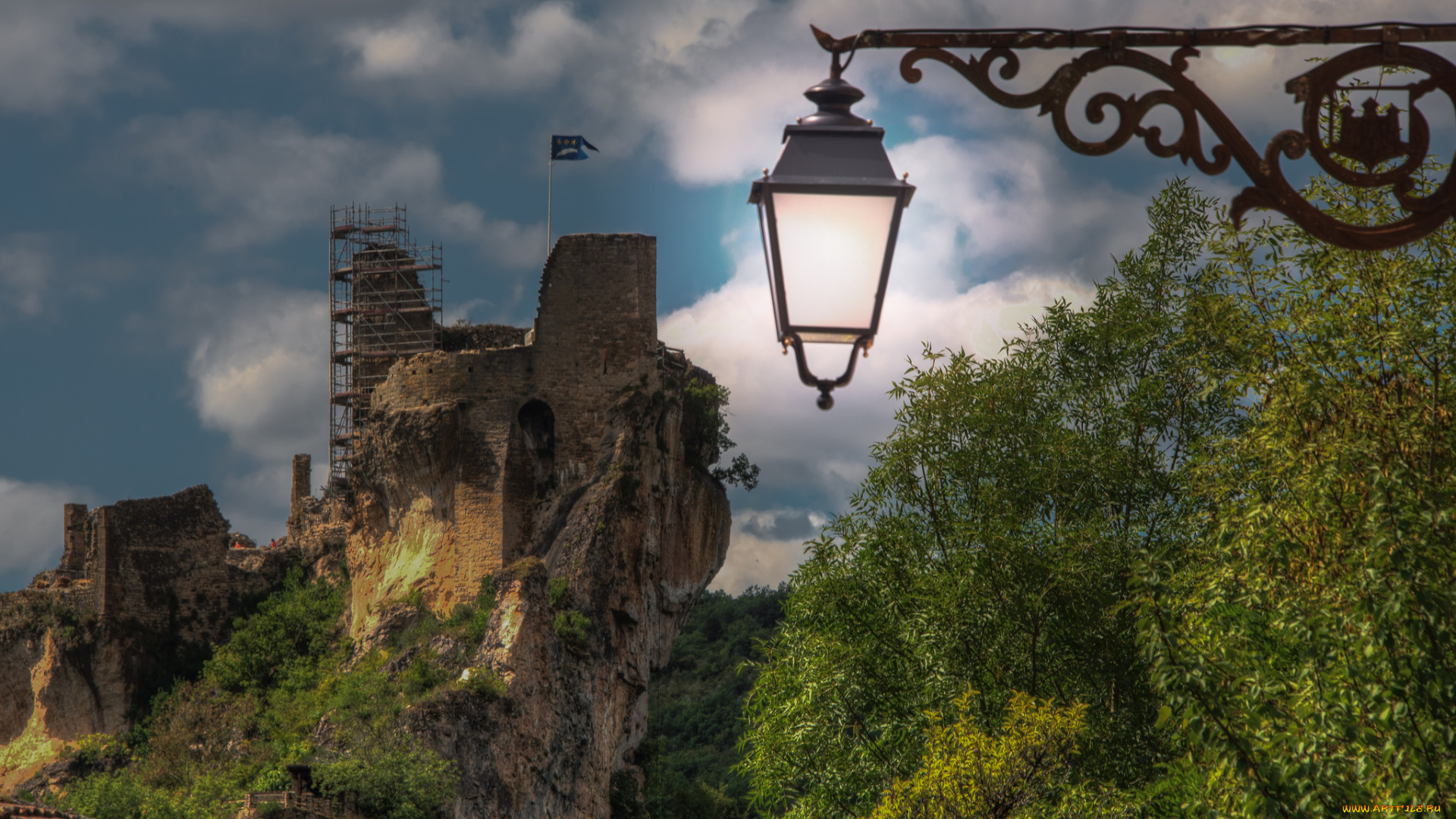 penne, castle, города, замки, франции, замок, горы