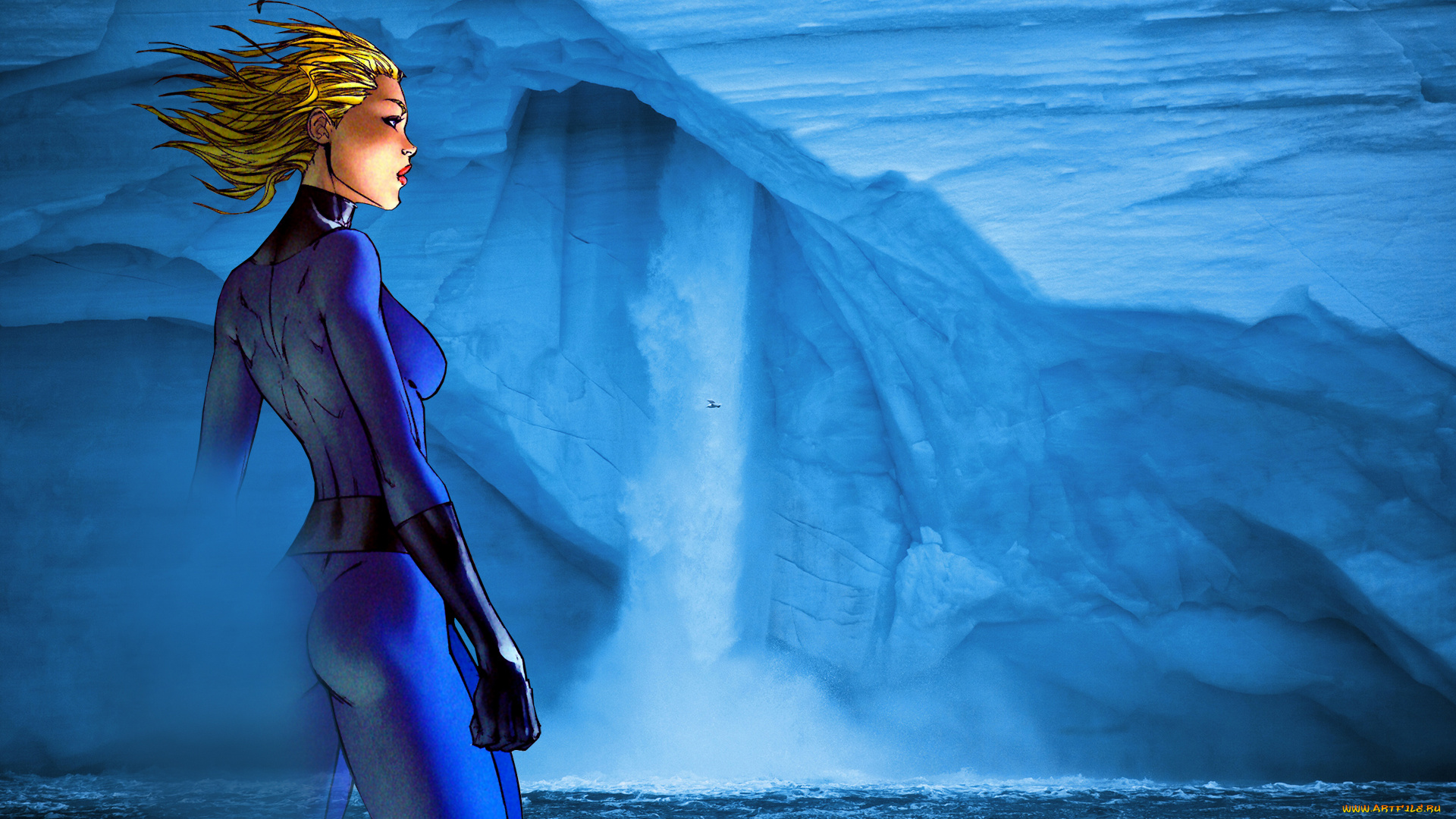 рисованное, комиксы, фон, девушка, униформа