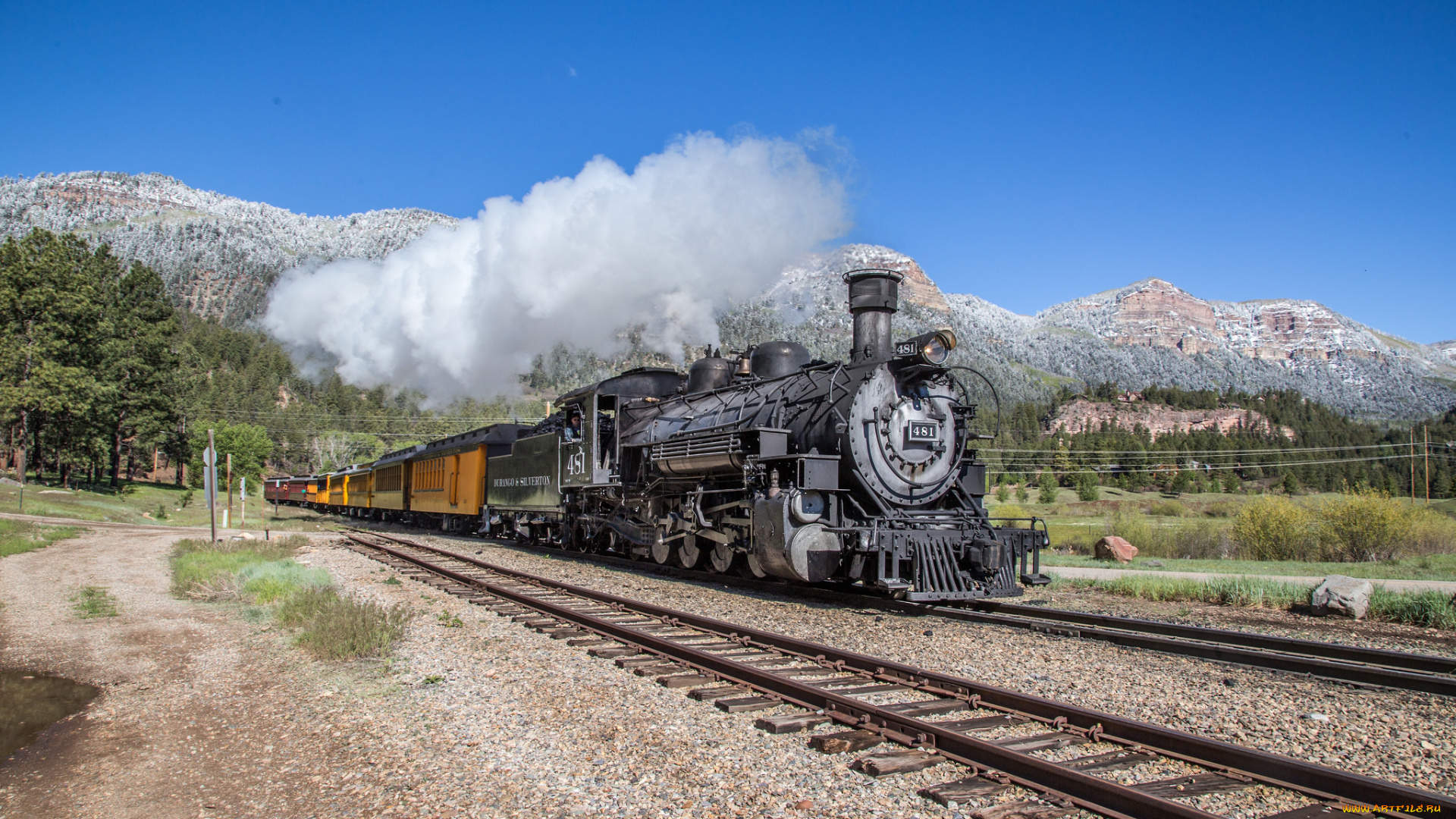 техника, паровозы, локомотив, состав