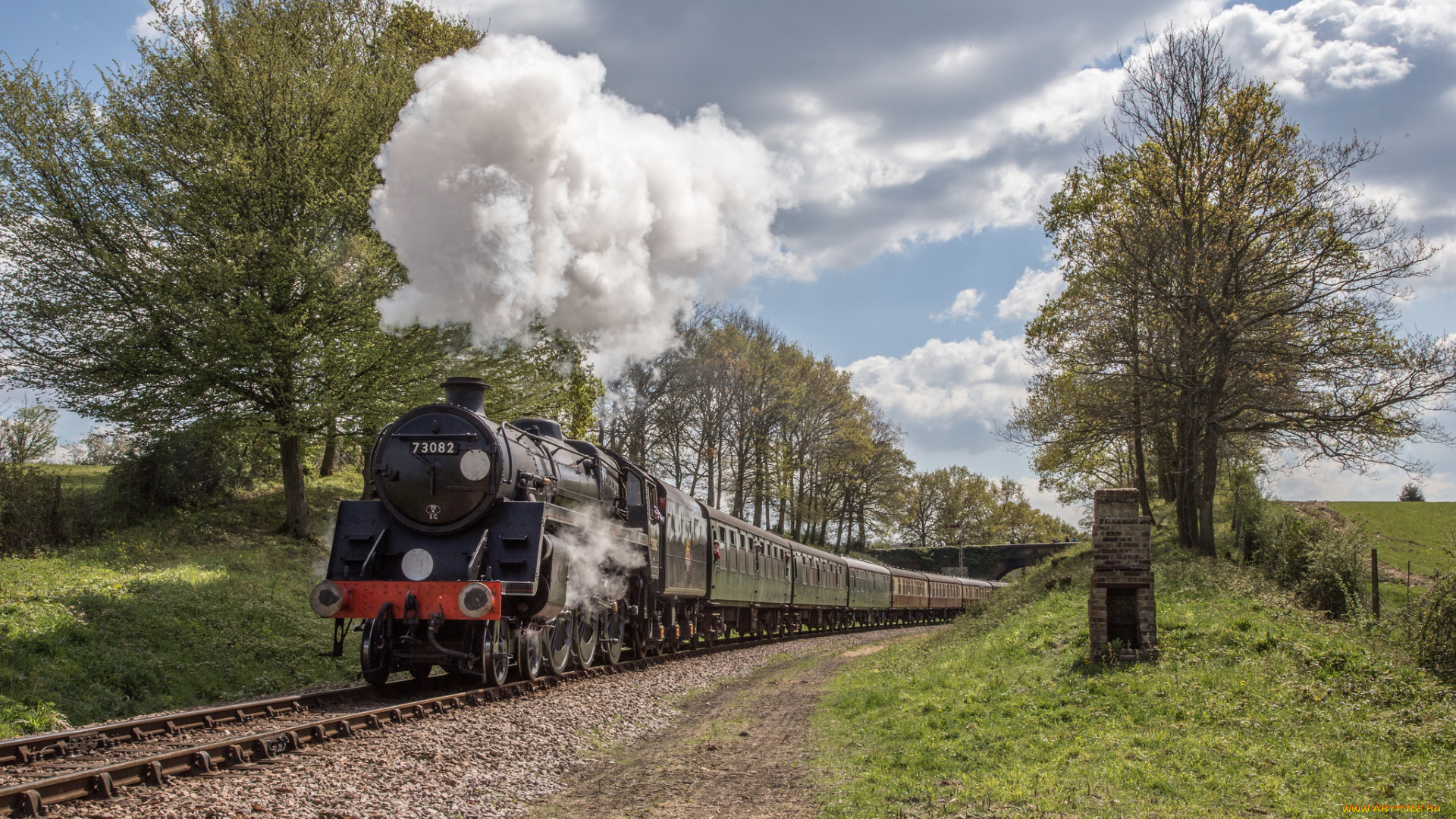 техника, паровозы, локомотив, состав