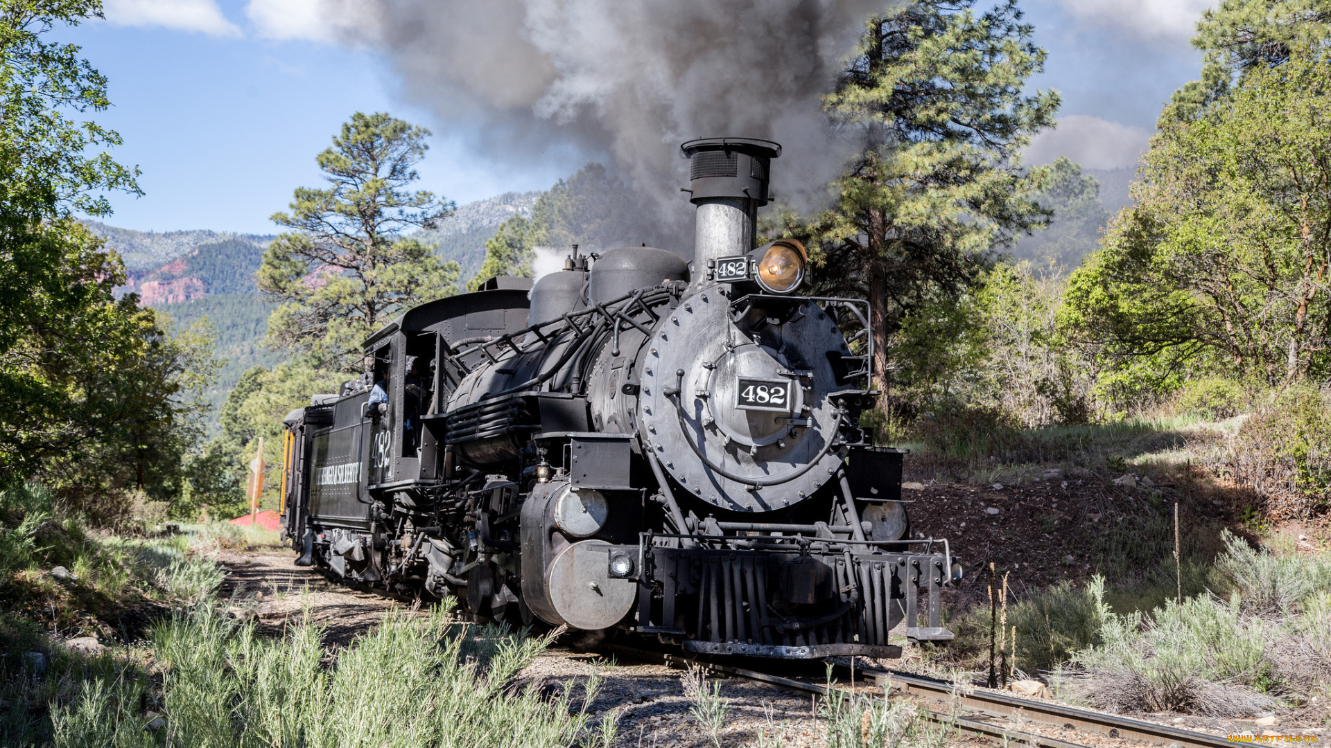 техника, паровозы, состав, локомотив