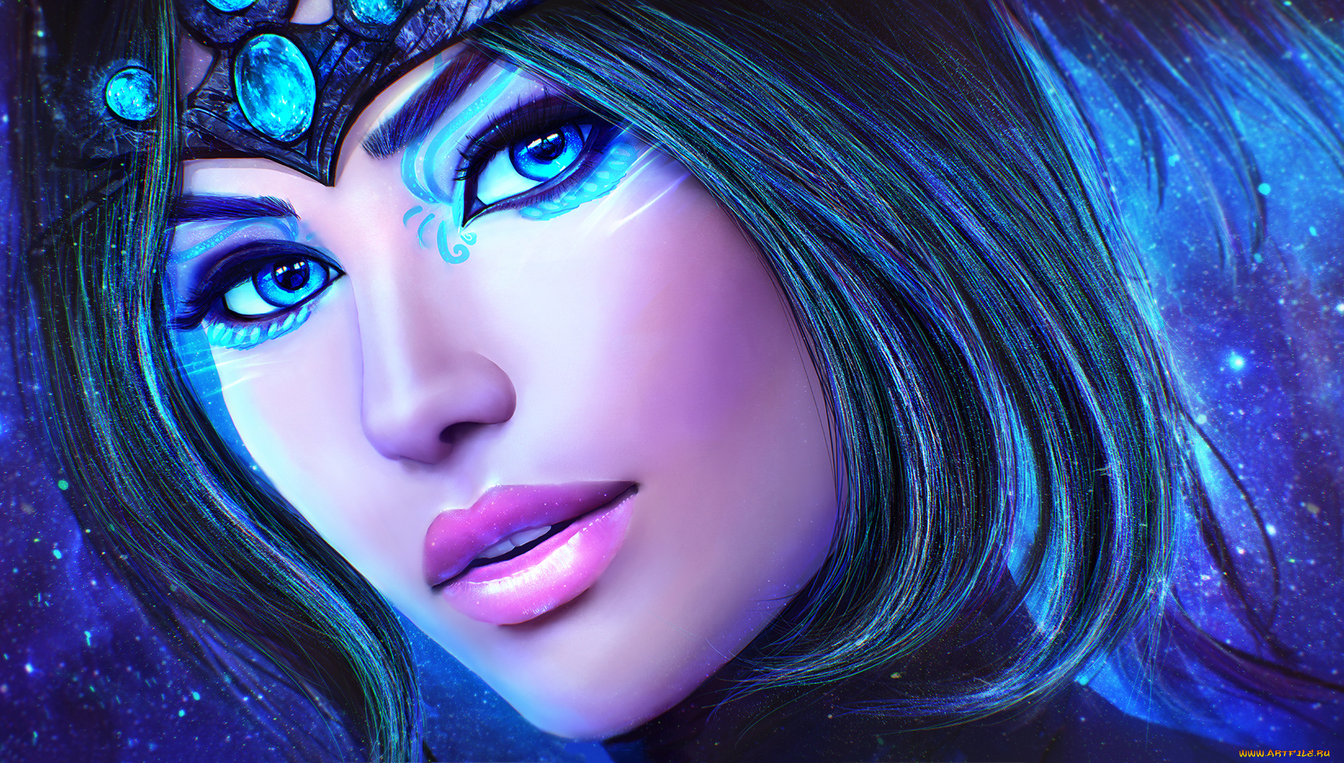 фэнтези, девушки, взгляд, фон, девушка