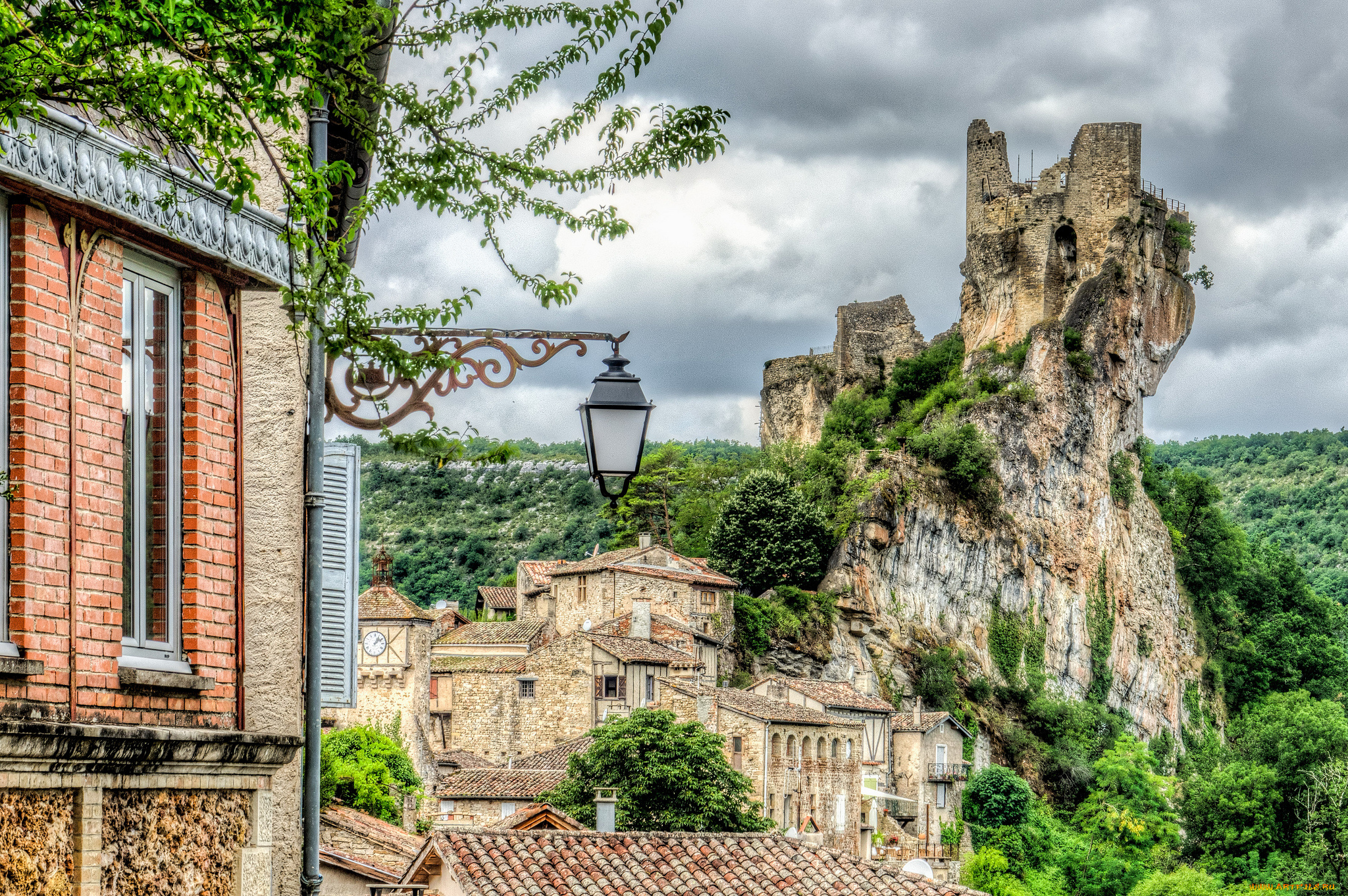 penne, castle, города, замки, франции, замок, горы