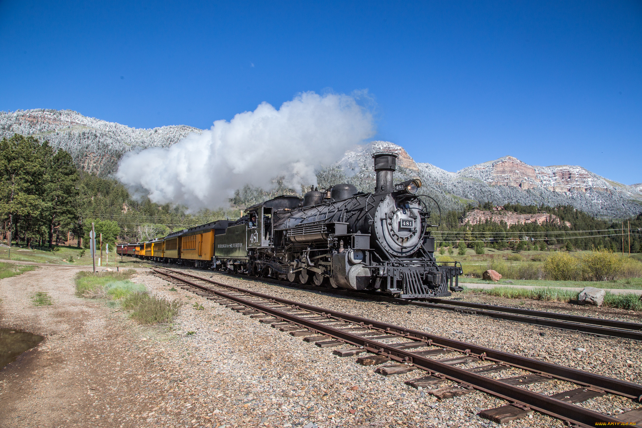 техника, паровозы, локомотив, состав