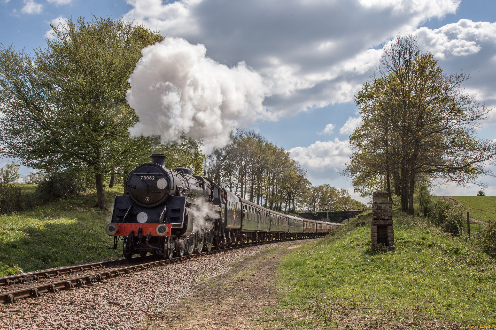 техника, паровозы, локомотив, состав