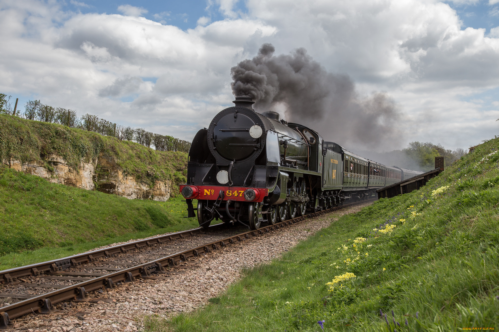 техника, паровозы, локомотив, состав