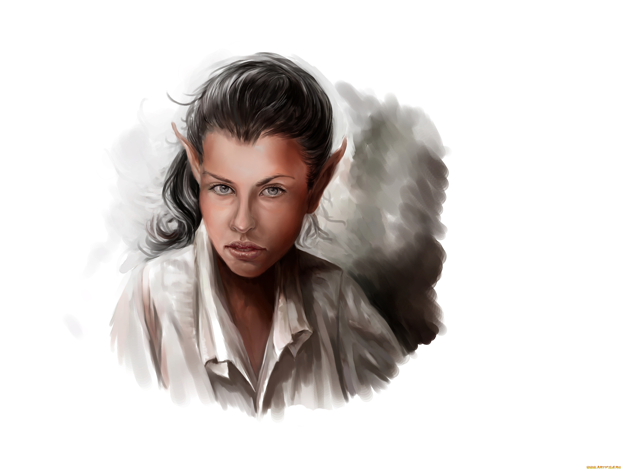 фэнтези, эльфы, взгляд, фон, эльф, девушка