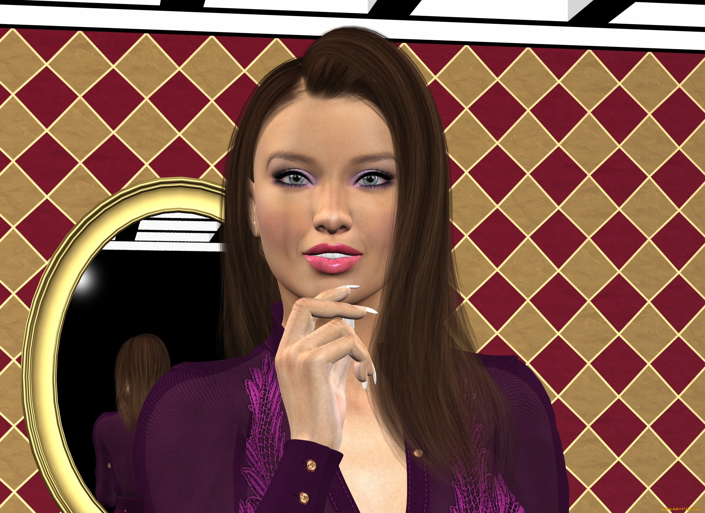 3д, графика, портрет, , portraits, фон, взгляд, девушка