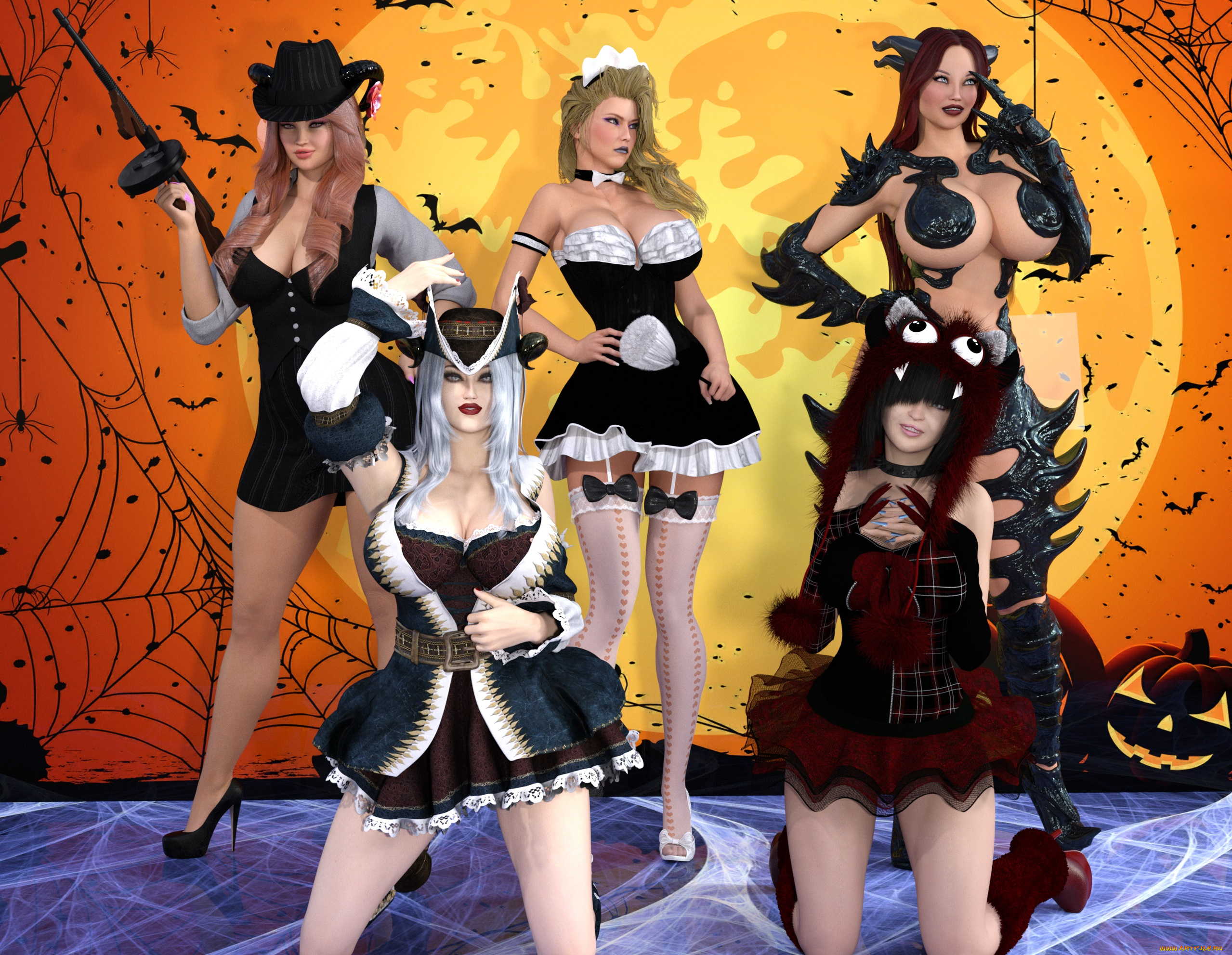 3д, графика, праздники, , holidays, взгляд, девушки, фон