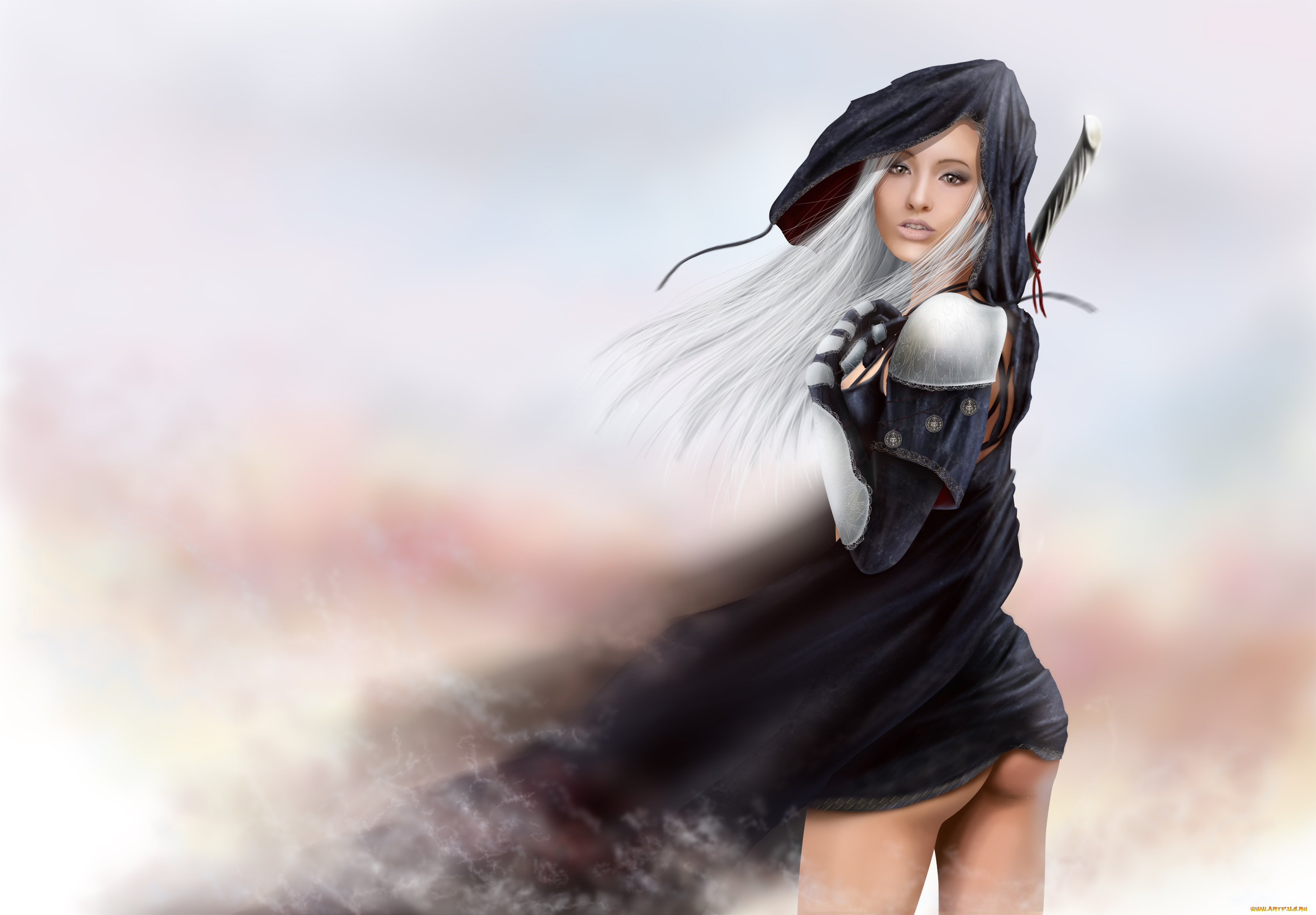 фэнтези, девушки, фон, взгляд, девушка